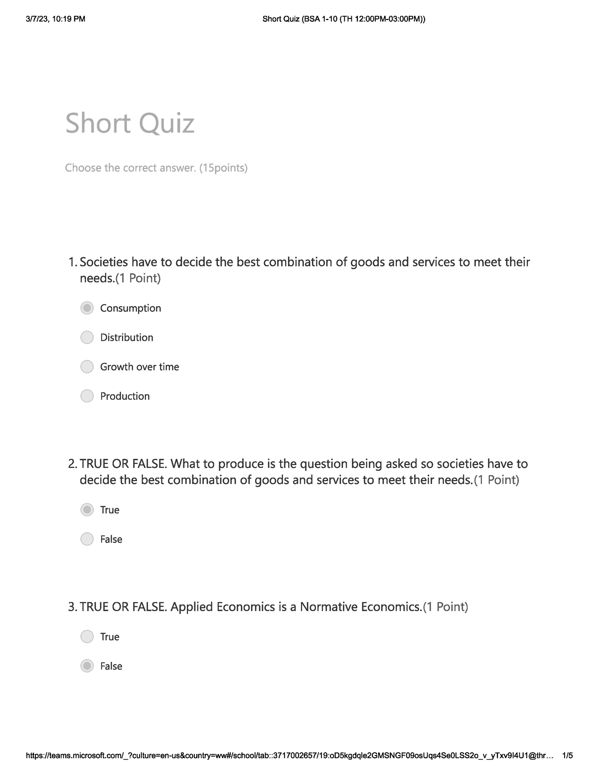 Quiz In Managerial Economics - Studocu