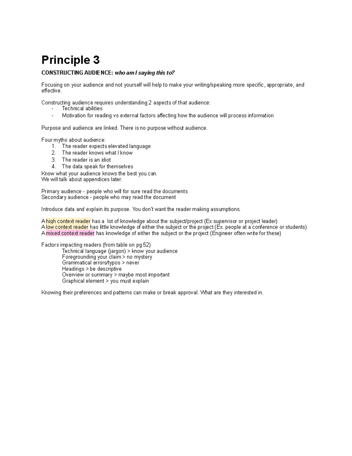 Tech Comm - Principle 3 - Principle 3 CONSTRUCTING AUDIENCE: who am I ...