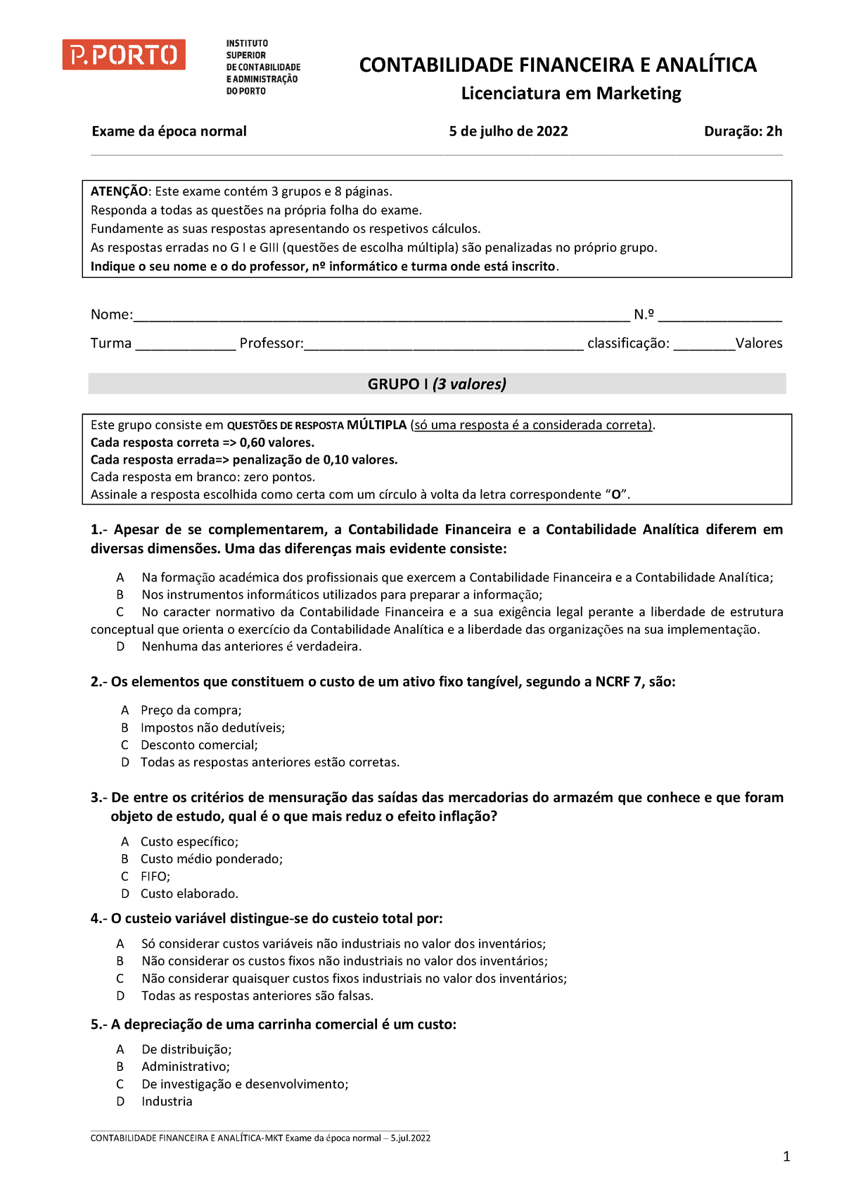 ER- PResolução GP 3 - Exame - Grupo III Na data da concentração empresarial  foi apurado um badwill - Studocu