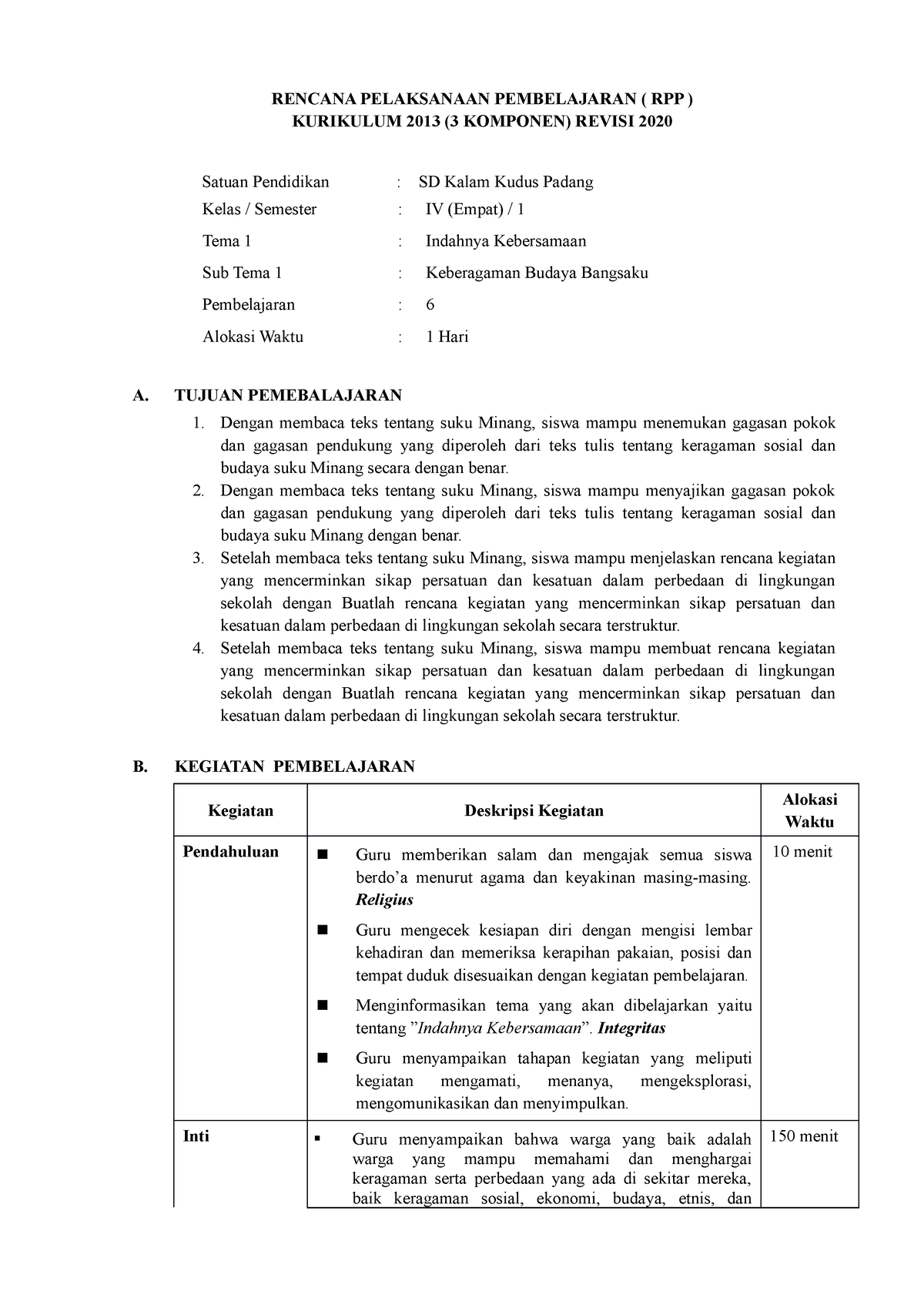 4.1.1.6 - RPP Revisi 2020 (datadikdasmen - RENCANA PELAKSANAAN ...