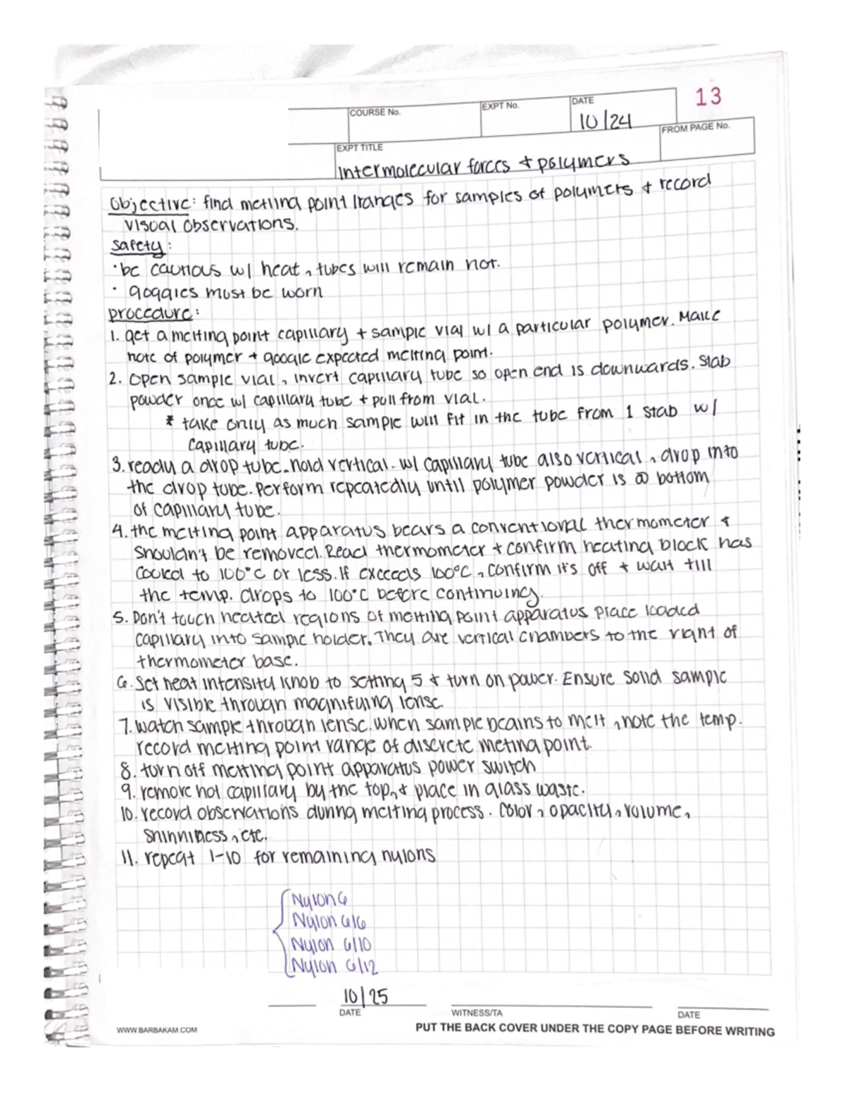 Intermolecular Forces and 5 white powders lab CHEM 130 Studocu
