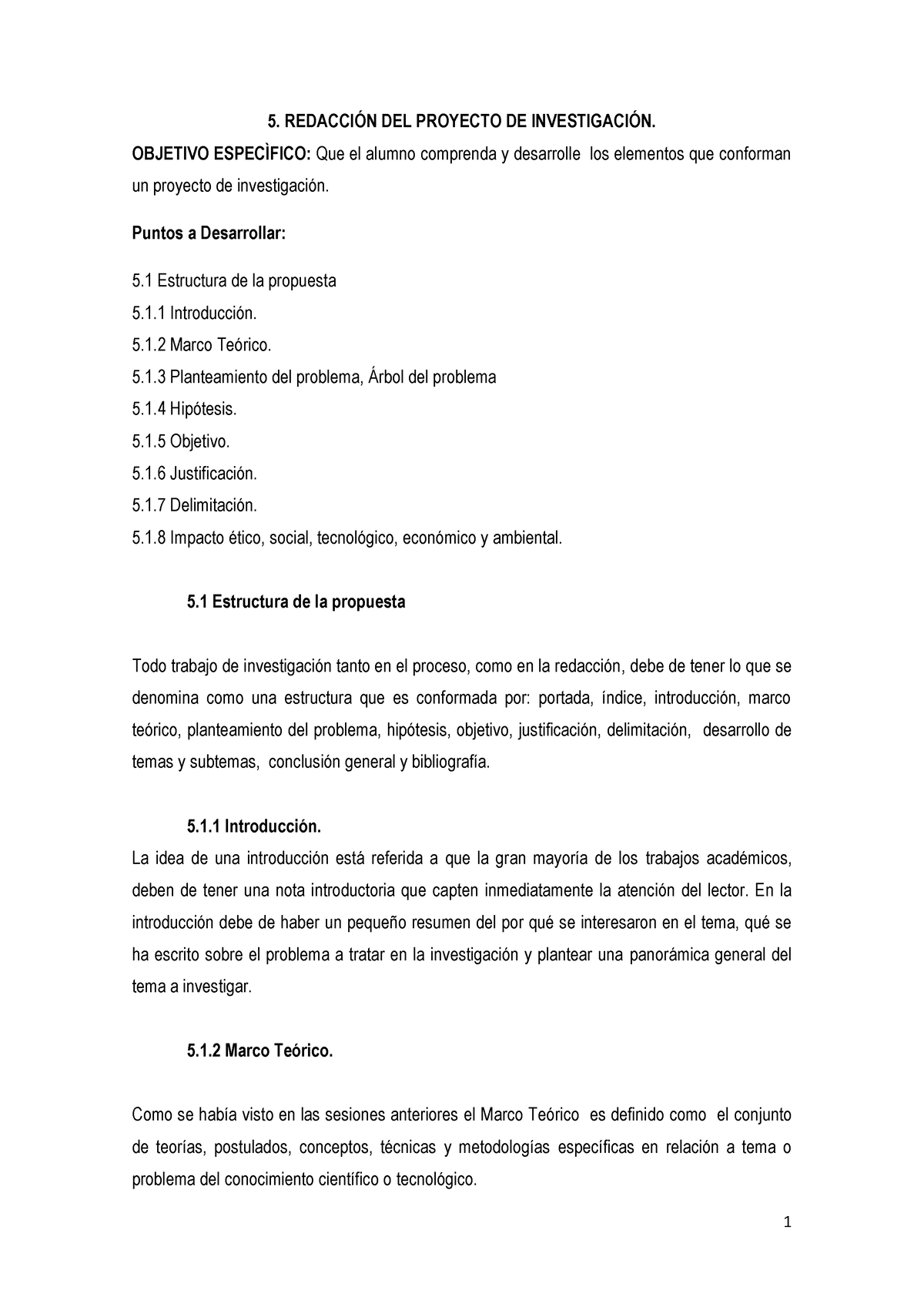 Sesión 10 - Metodologia Investigacion - 1 5. REDACCI”N DEL PROYECTO DE ...