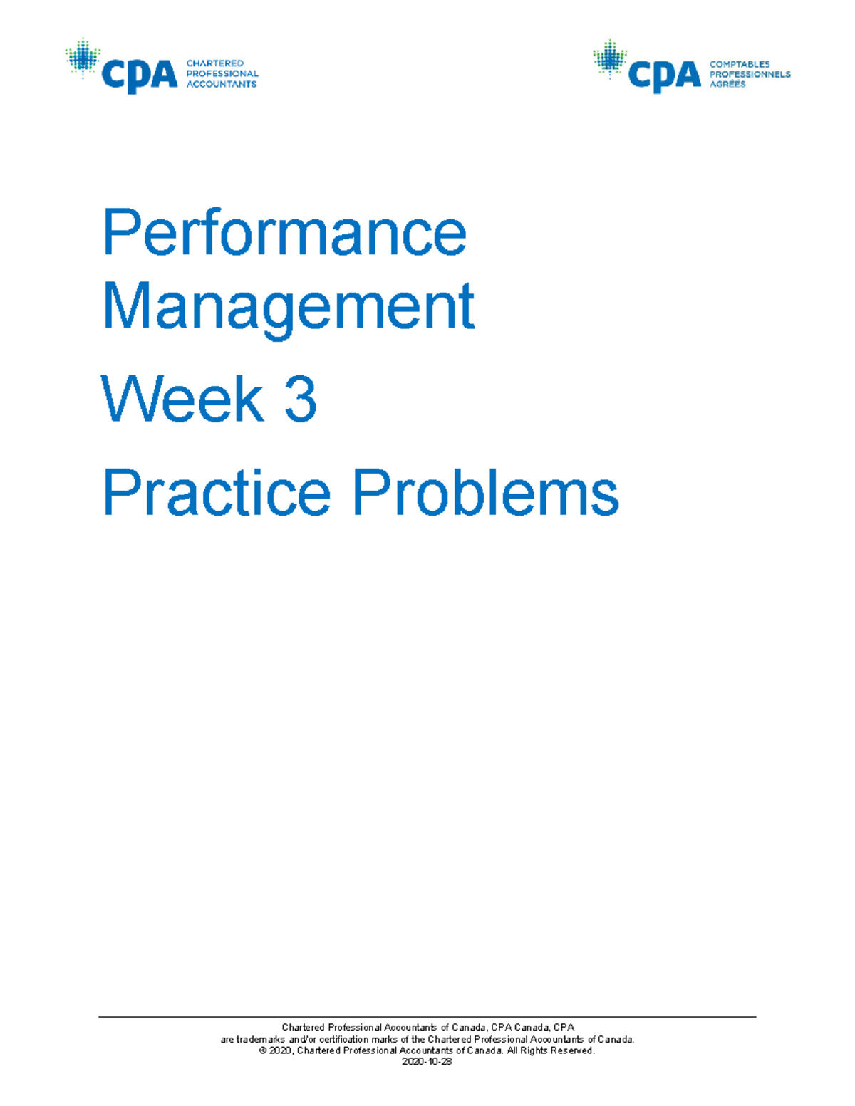 W3 practice problems - Chartered Professional Accountants of Canada ...