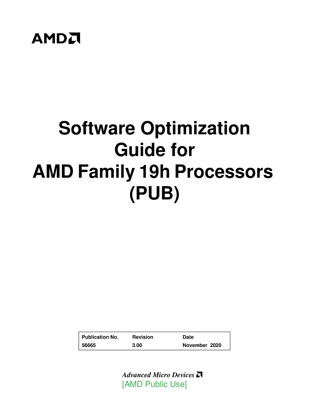 56665 3 Software Optimization Guide for AMD Family 19h