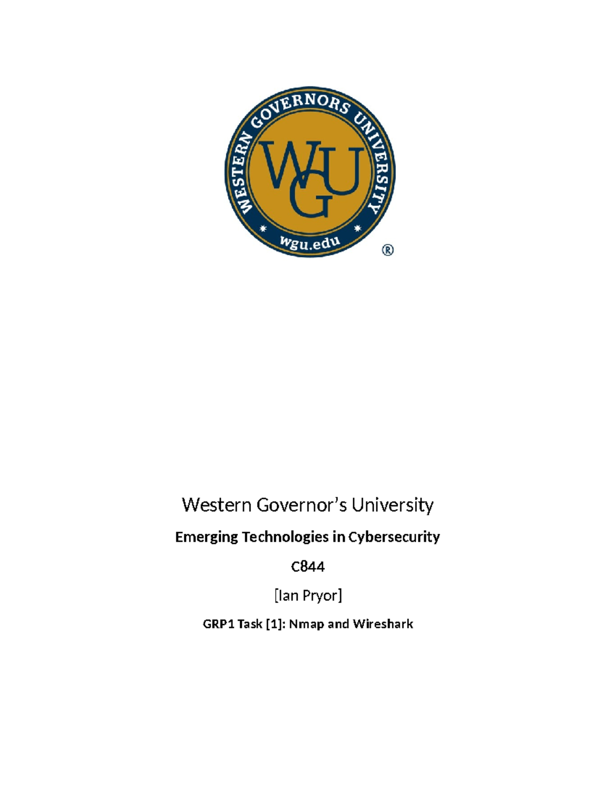 C844 Task 1 - Task 1 For C844 - Western Governor’s University Emerging ...