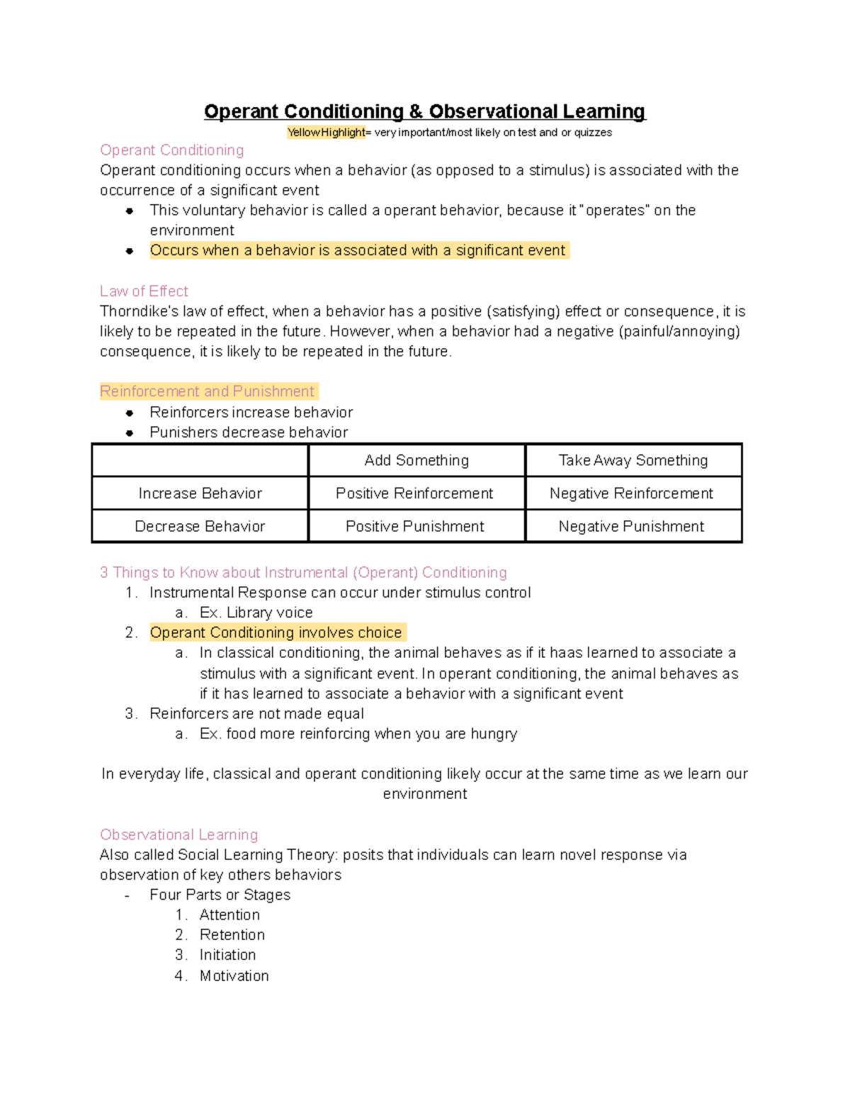 Operant Conditioning Observational Learning - Operant Conditioning ...