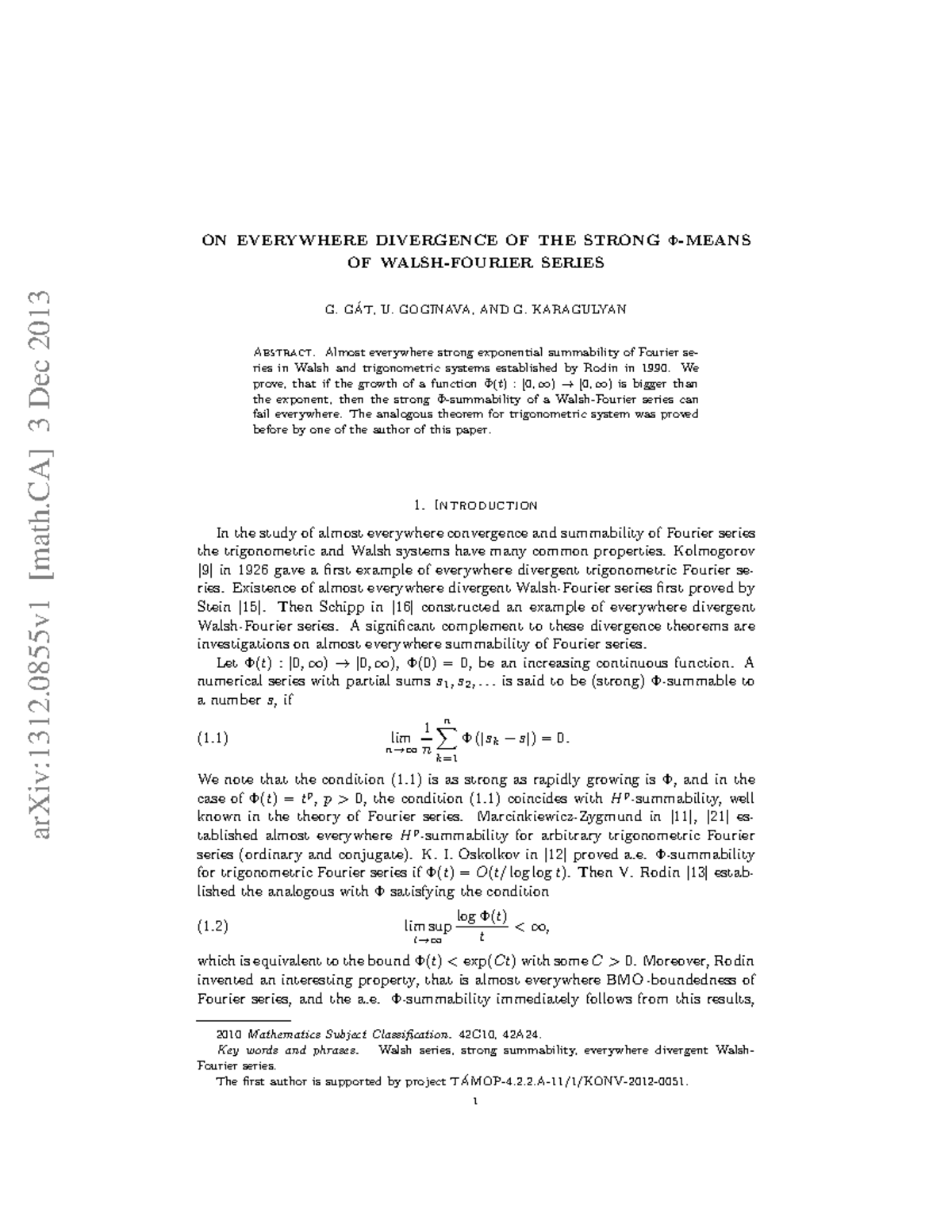 On Everywhere Divergence Of The Strong - ArXiv:1312 [math] 3 Dec 2013 ...