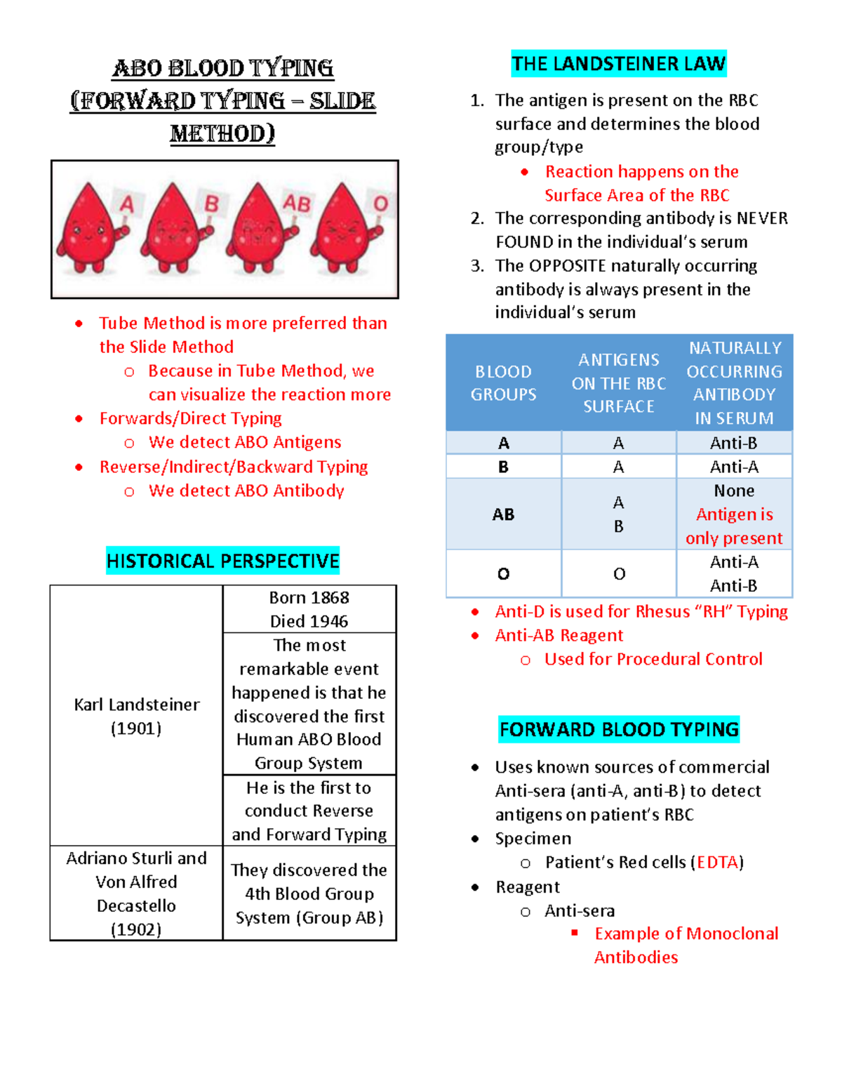 ABO Blood Typing ( Forward - Slide Method) - ABO BLOOD TYPING (FORWARD ...