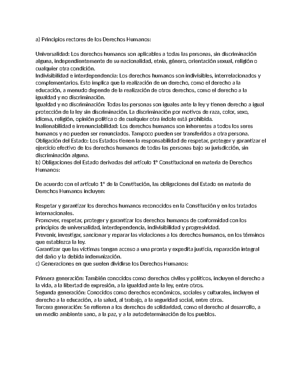 Tarea 13vghhjhhh - a) Principios rectores de los Derechos Humanos ...