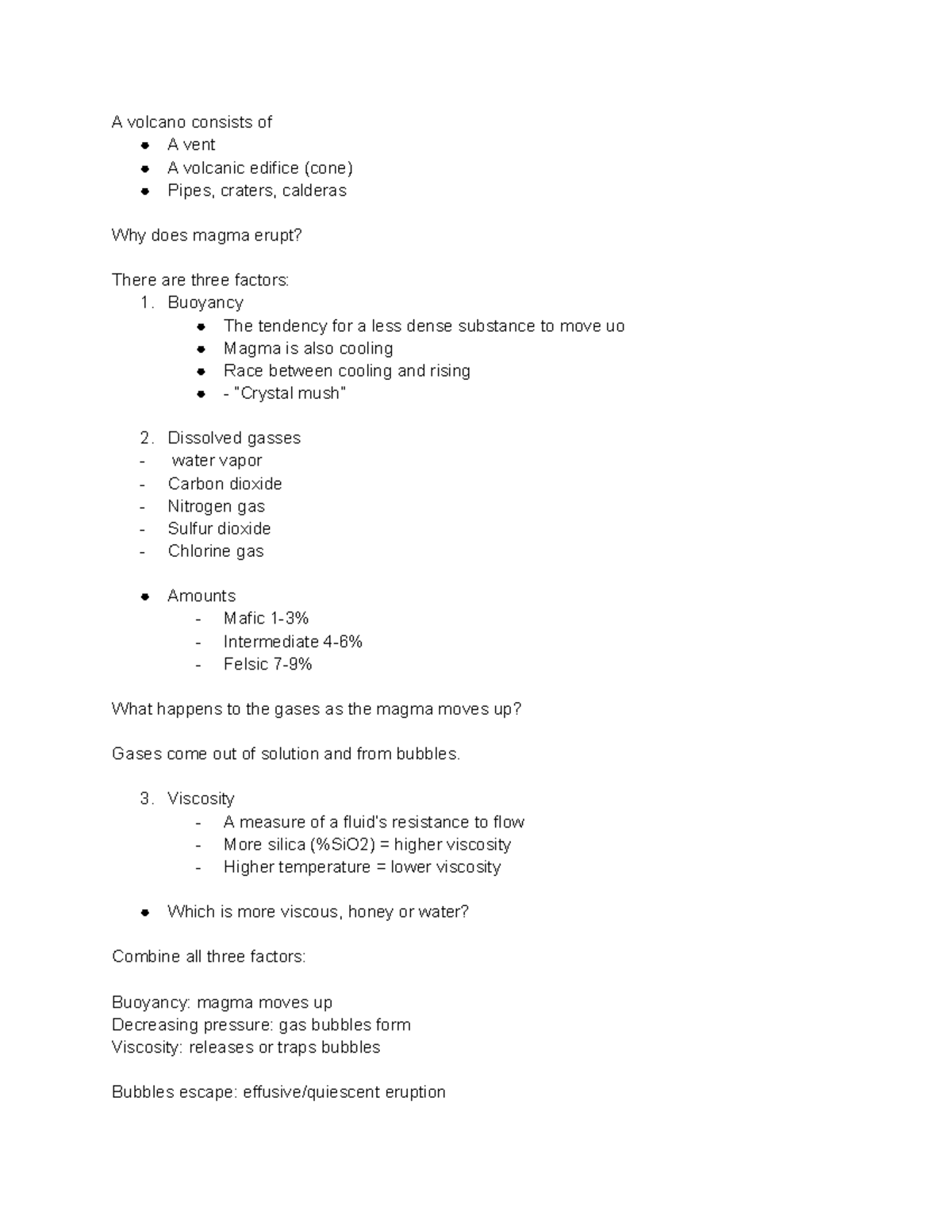 Geology Chapter 5 Notes - A volcano consists of A ventA volcanic ...