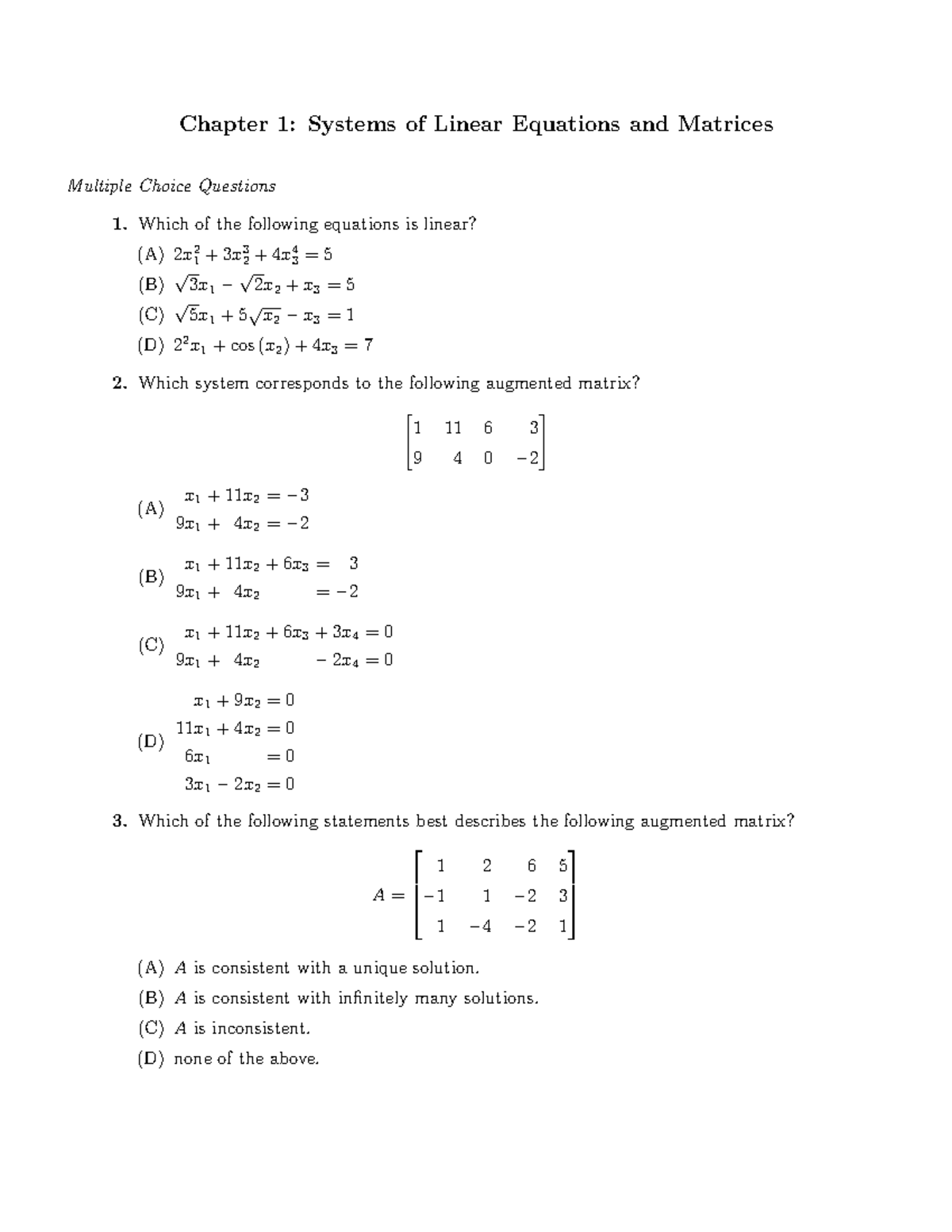 1118473507 Test Bank ch01 4 - Chapter 1: Systems of Linear Equations ...