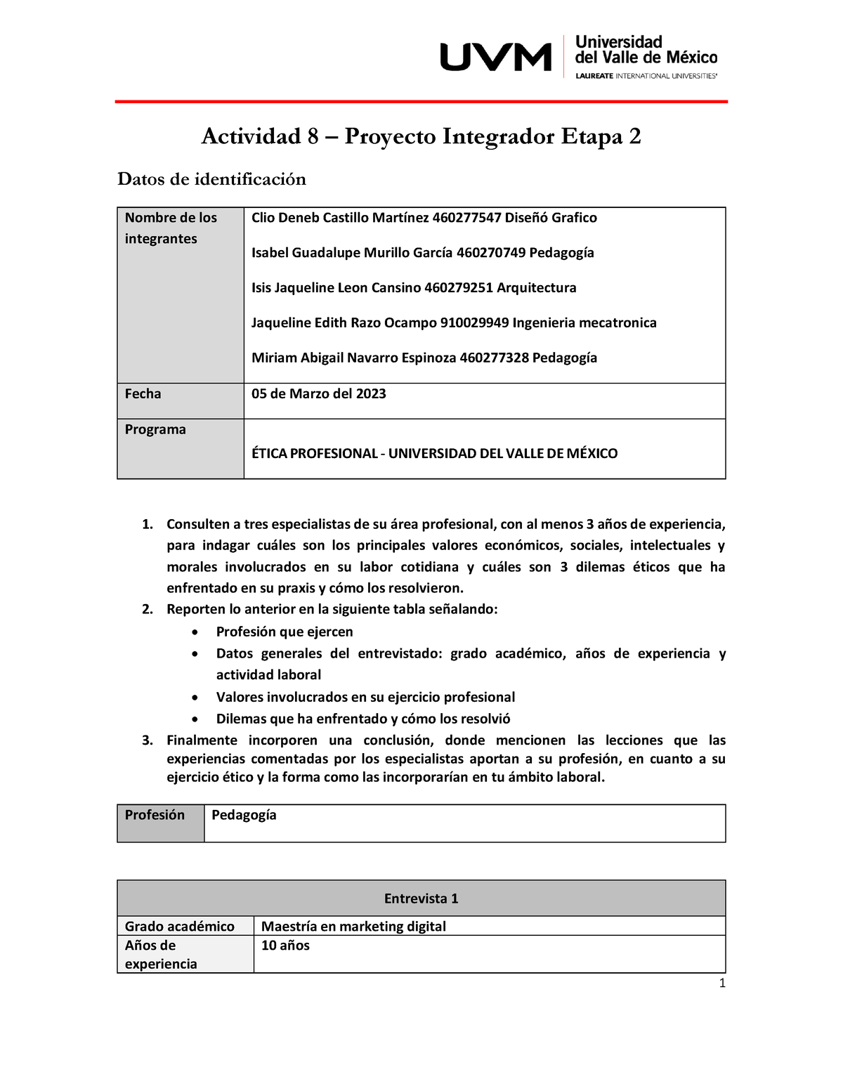 A7#PDF - Resumen - Actividad 8 – Proyecto Integrador Etapa 2 Datos De ...