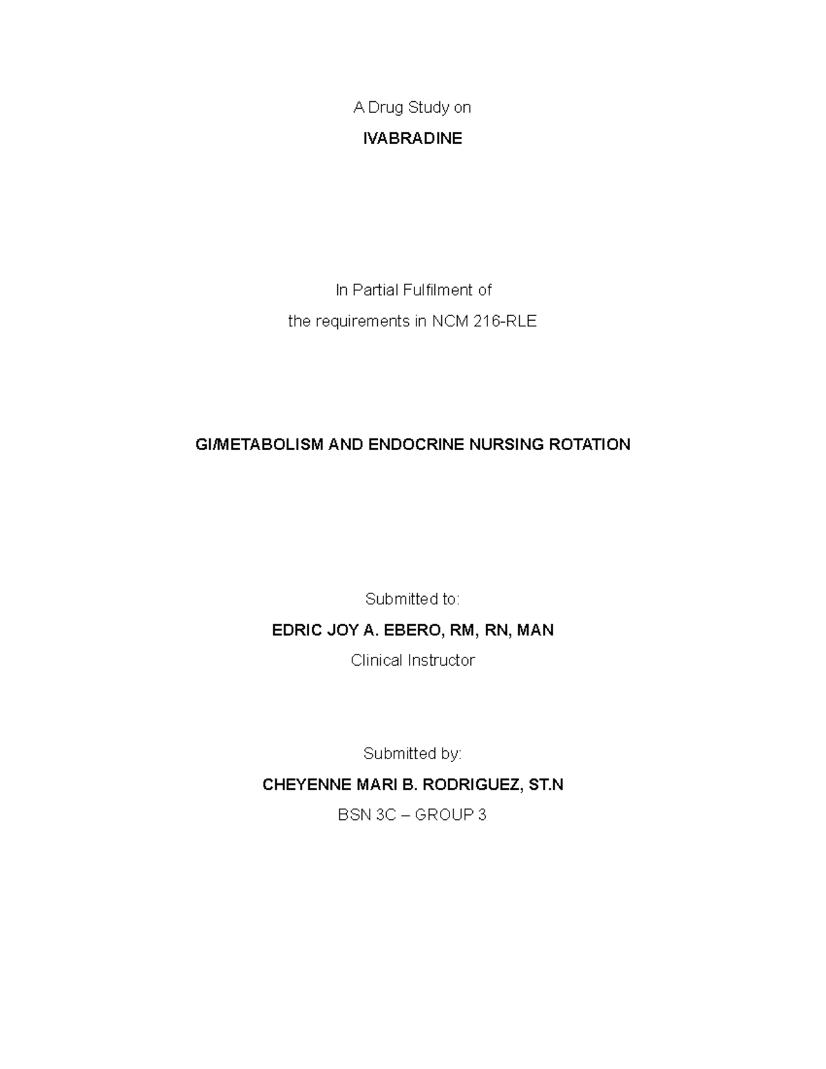 DS- Ivabradine - drug study - A Drug Study on IVABRADINE In Partial ...