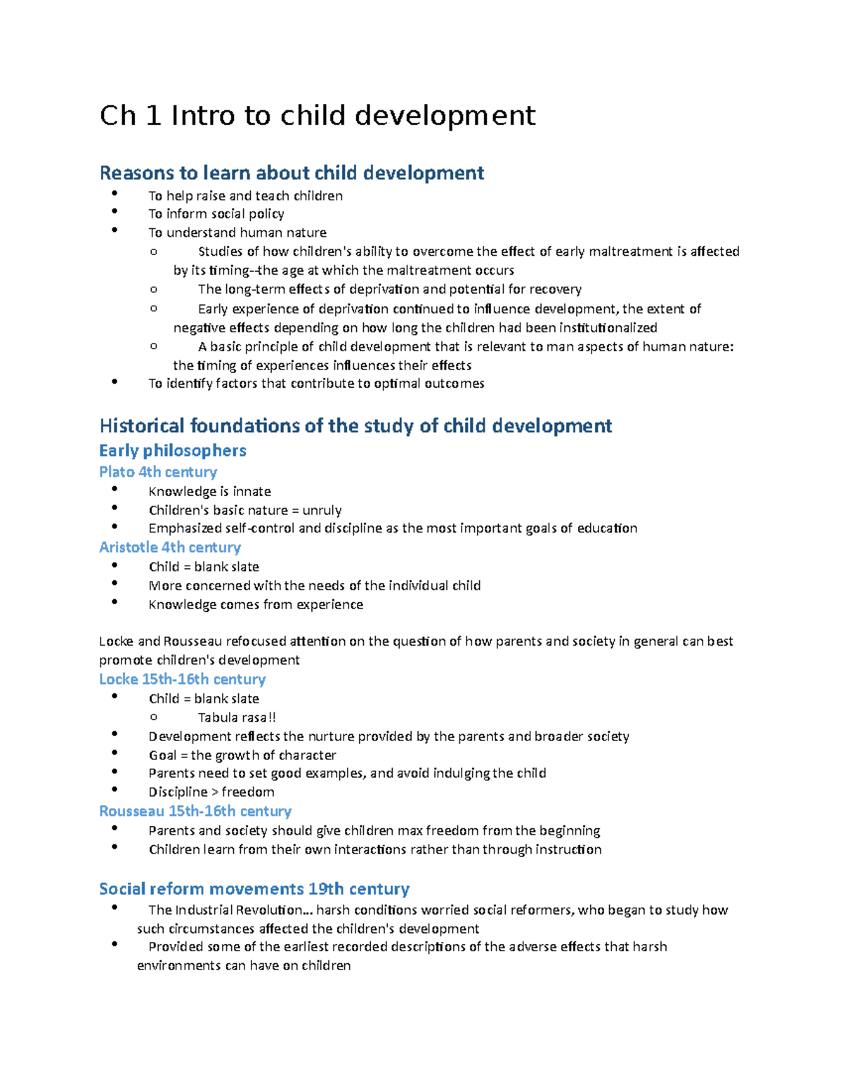 Ch 1 Intro to child development - Ch 1 Intro to child development ...