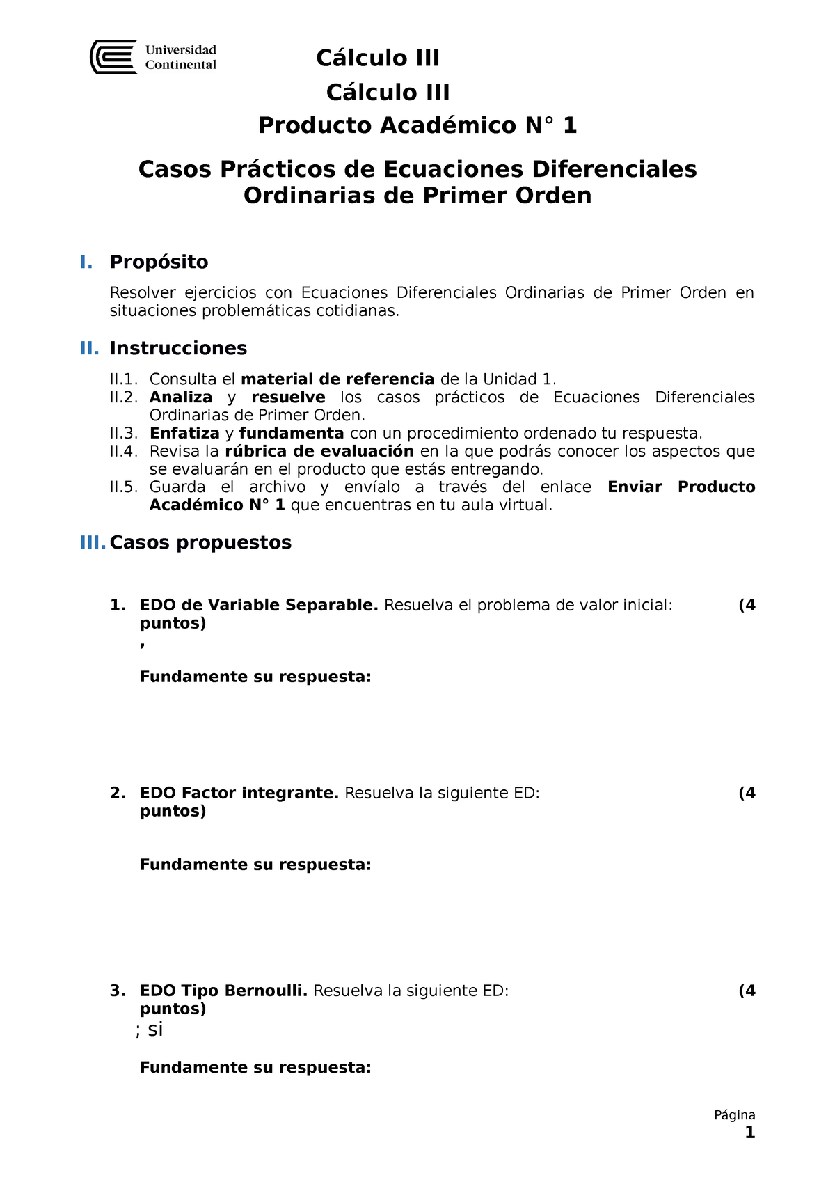 Producto Académico 1 De Cálculo Iii 2019 10 Producto Académico N° 1 Casos Prácticos De 0190