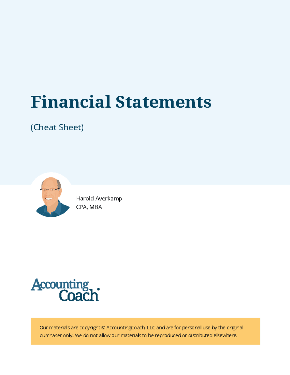 Financial-statements - (Cheat Sheet) Our materials are copyright