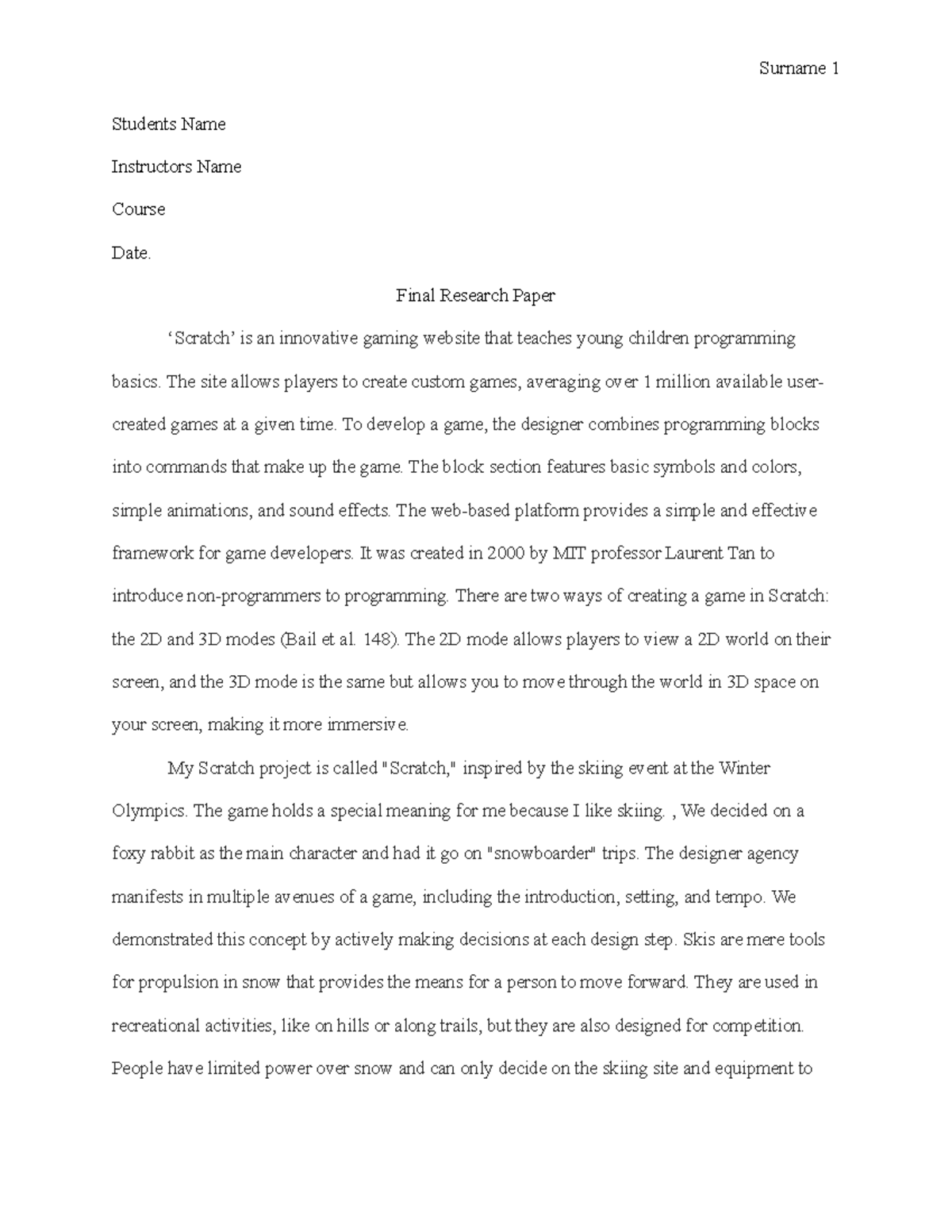 2-PAGE - Assignments done by students - Surname 1 Students Name ...