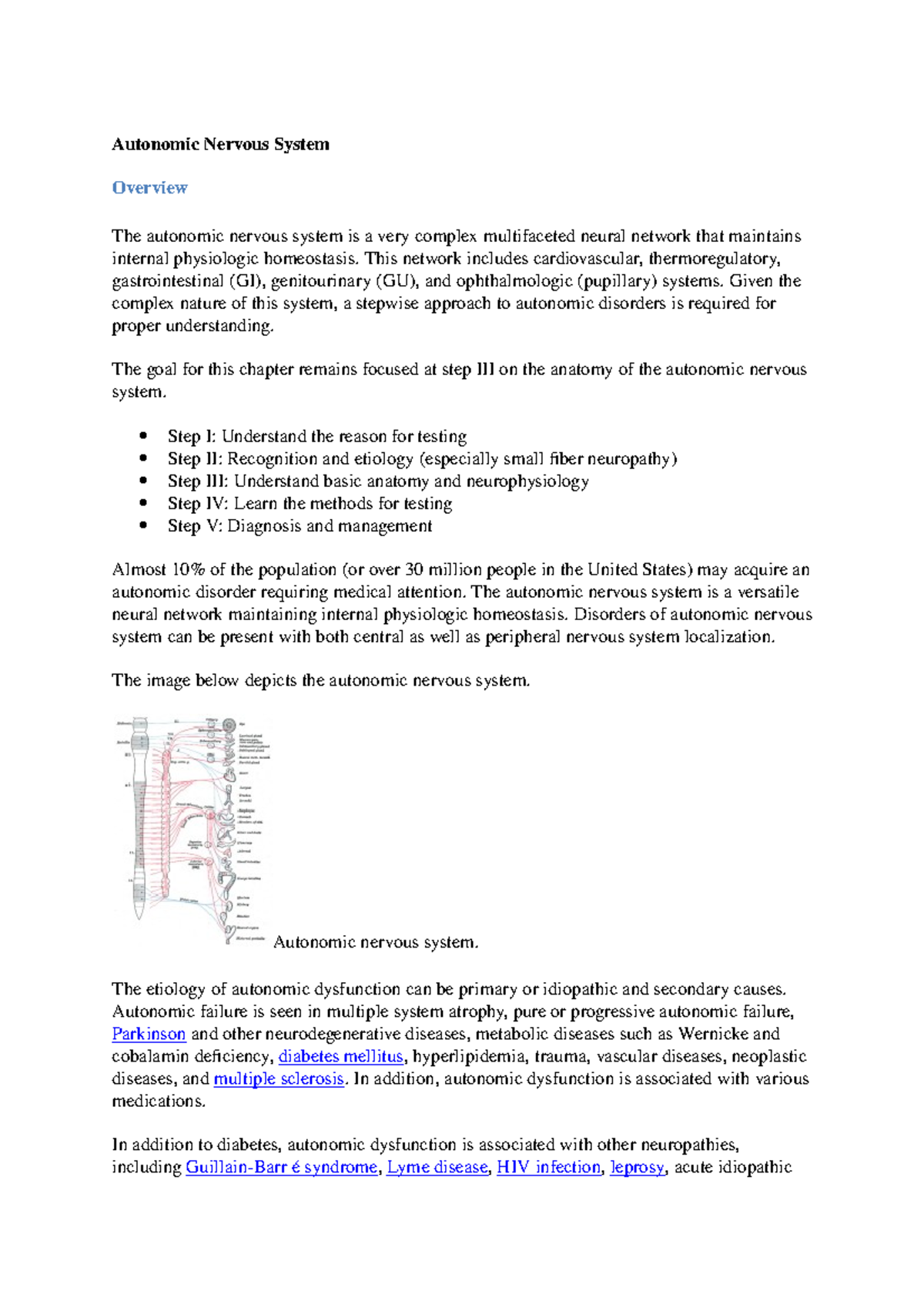 autonomic nervous system notes - This network includes cardiovascular ...