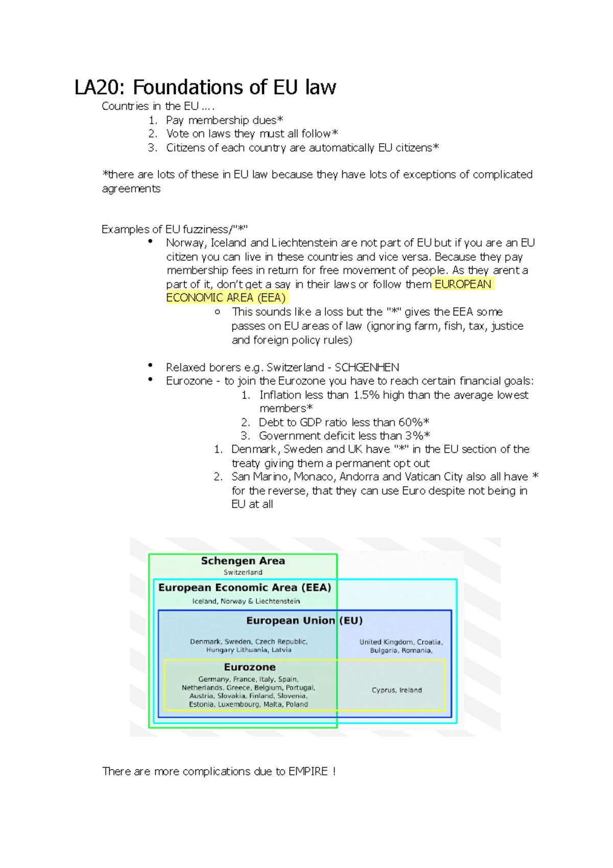 Foundations of European Law Lecture Notes - LA20: Foundations of EU law ...