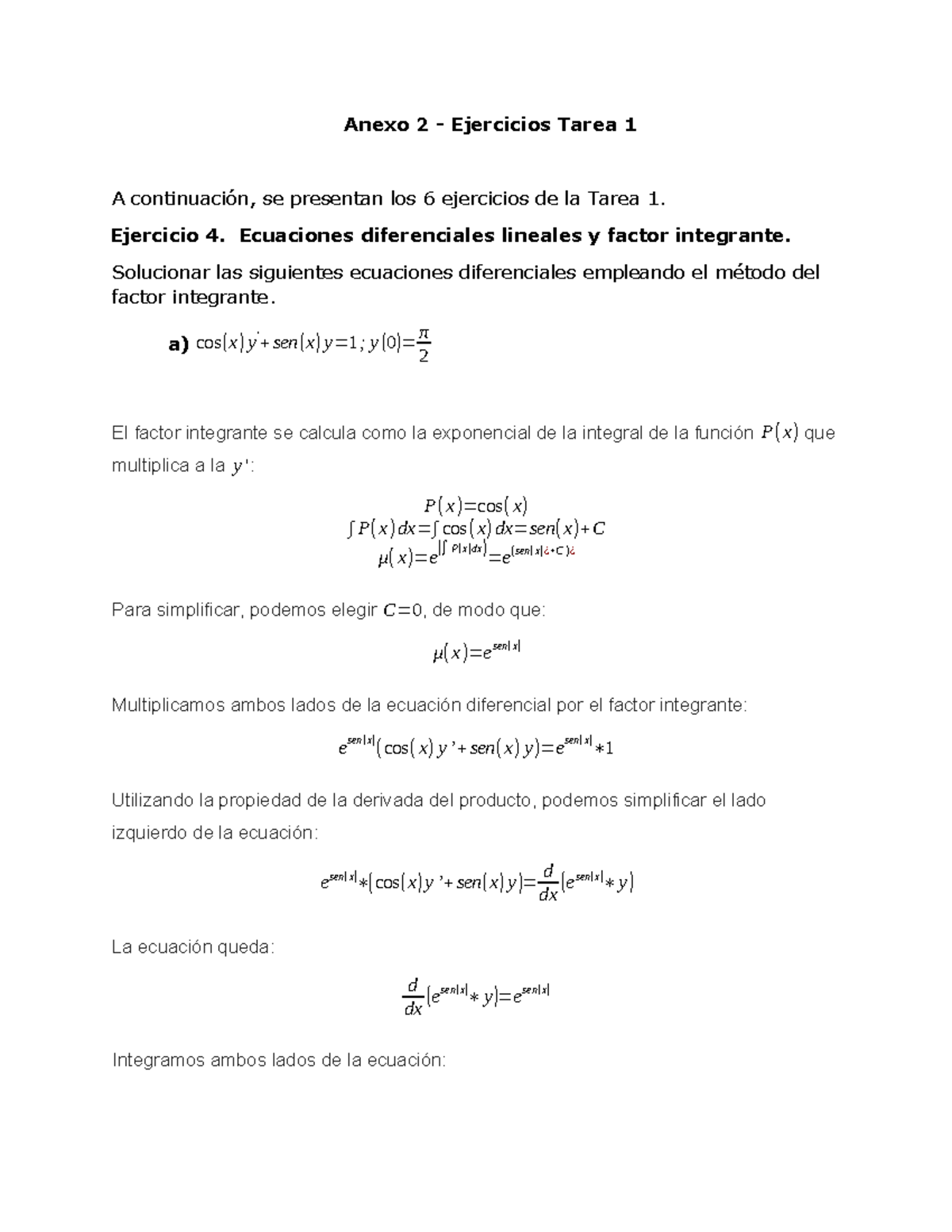 Tarea 1 Ejercicio 4 Anexo 2 Ejercicios Tarea 1 A Continuación Se
