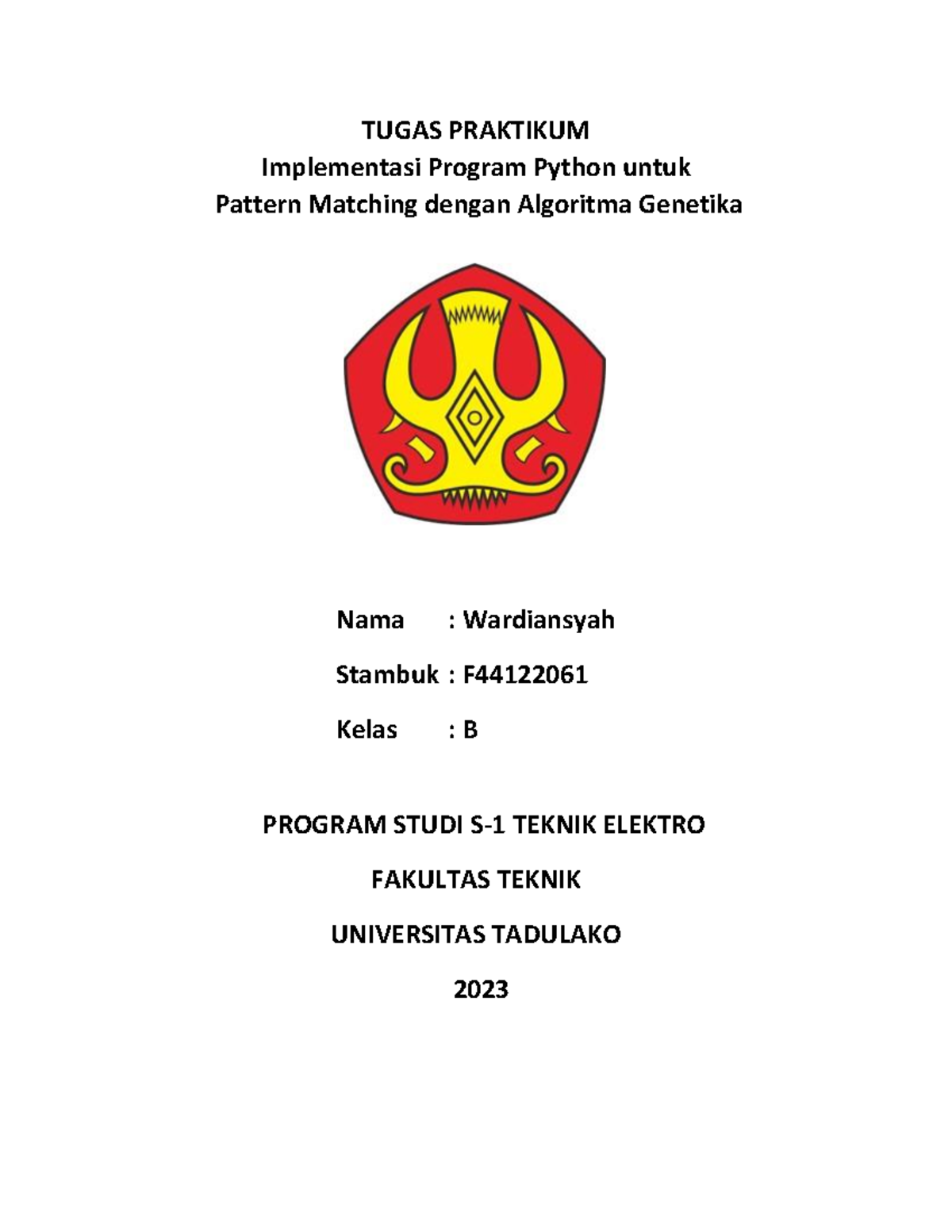 Pattern Matching Menggunakan Python - TUGAS PRAKTIKUM Implementasi ...