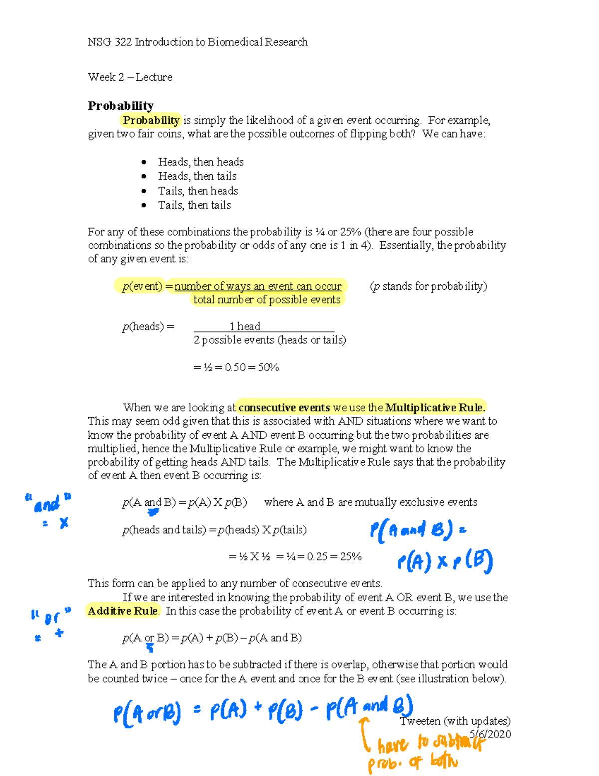 Week 2 Lecture Notes - Tweeten (with Updates) Week 2 – Lecture ...