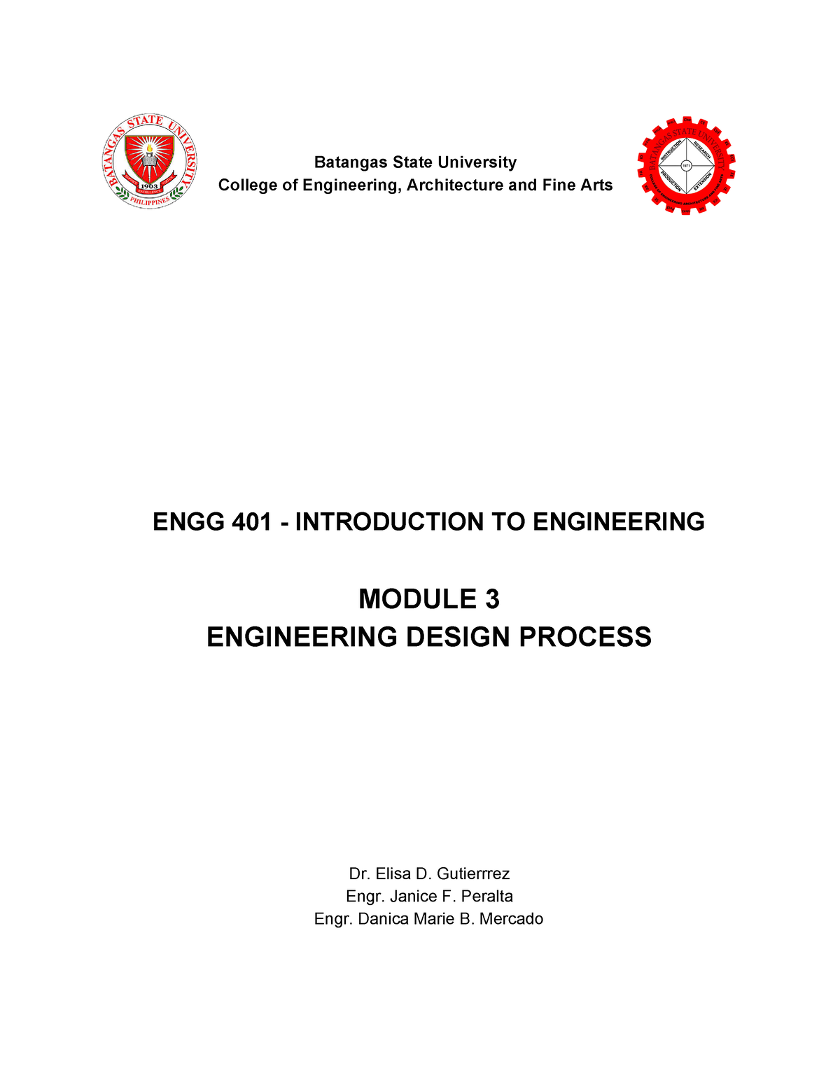 Module 3 - Engineering Design Process - Batangas State University ...