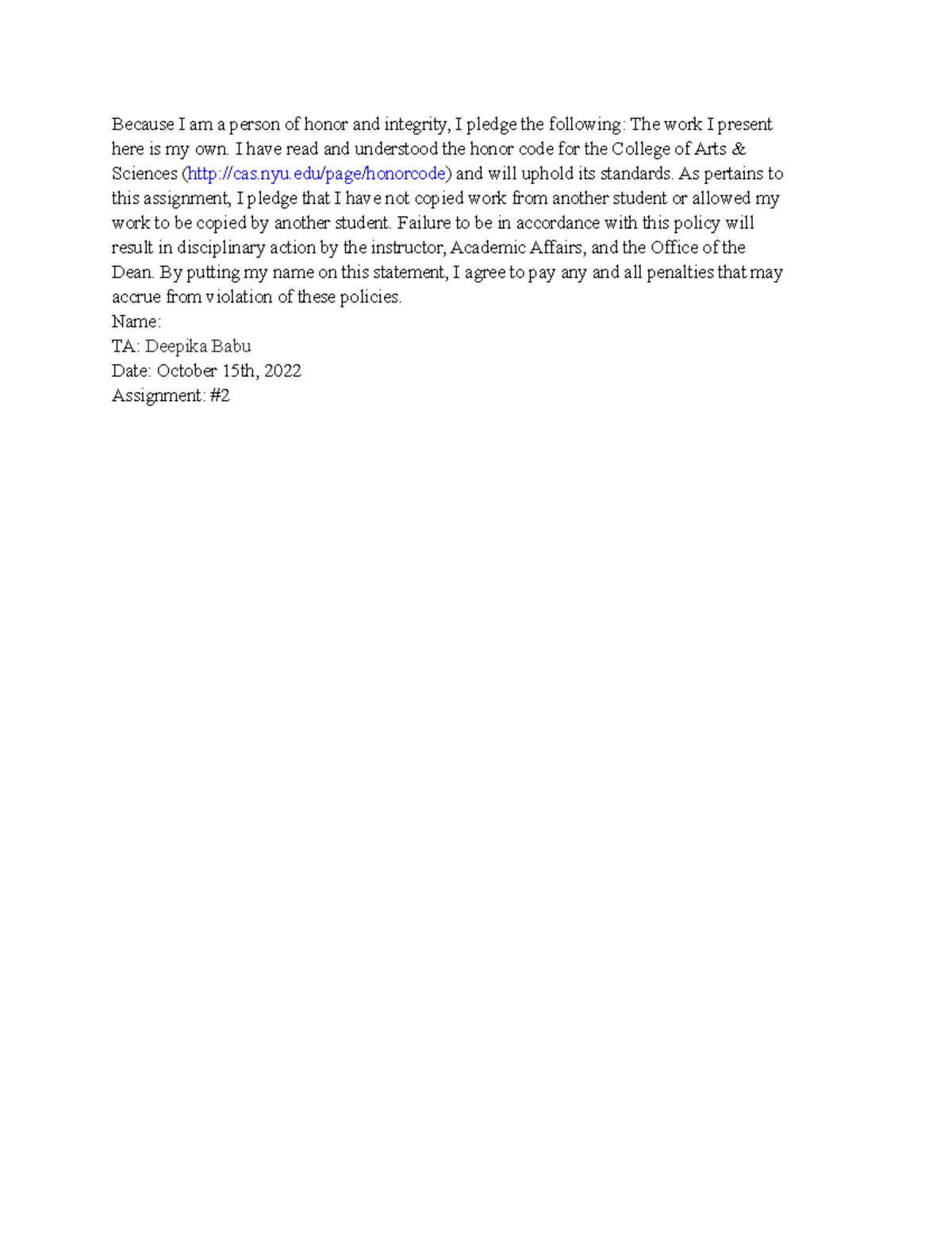 SPSS Assignment #2 - Because I am a person of honor and integrity, I ...
