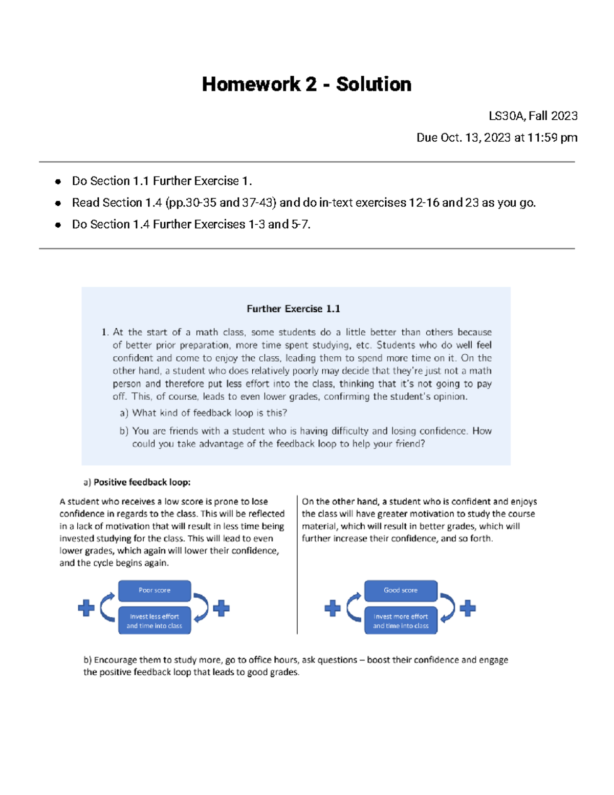 HW2 Solution - N/a - BIOL 200 - Homework 2 - Solution LS30A, Fall 2023 ...