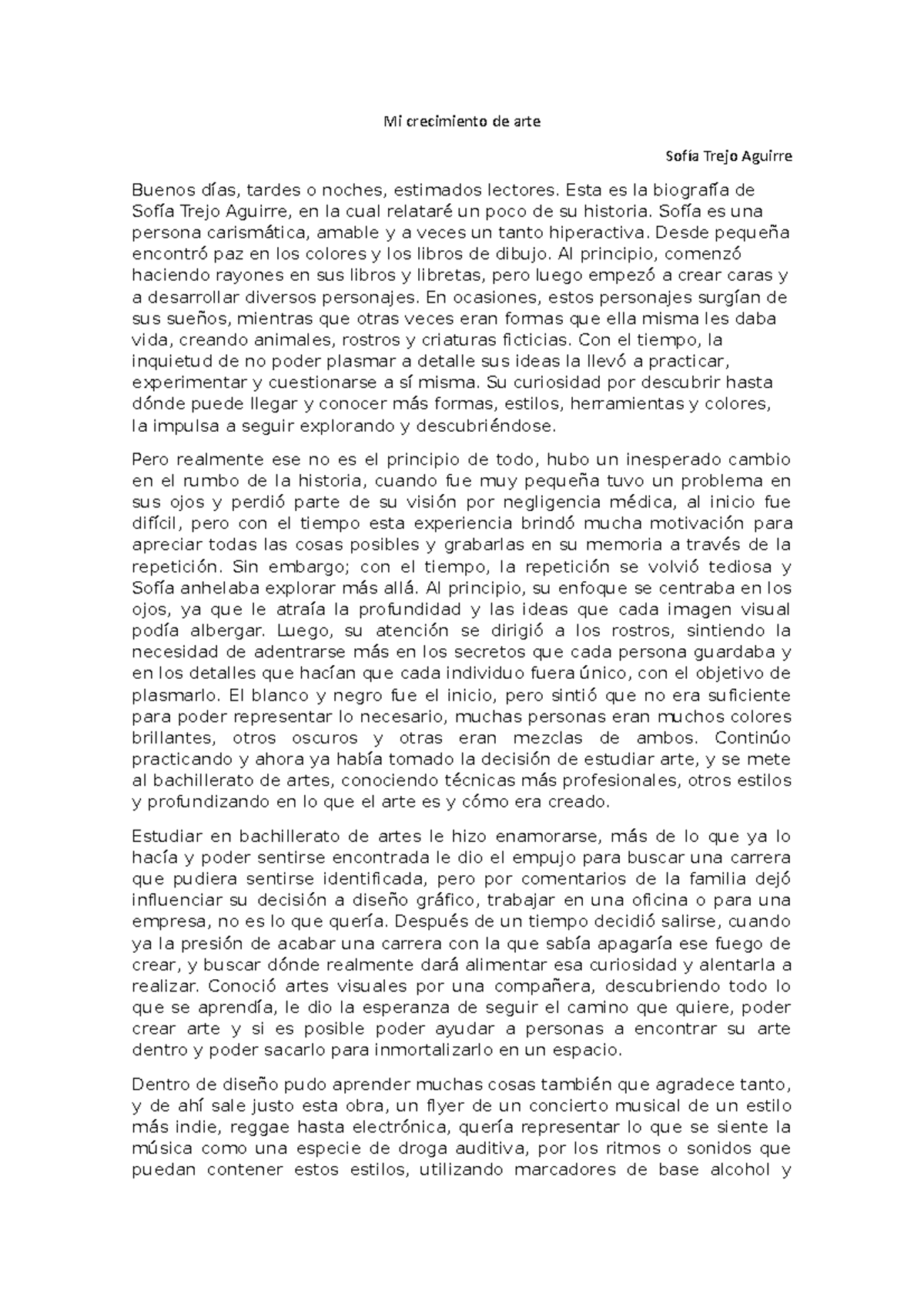 Biografía - asdadad - Mi crecimiento de arte Sofía Trejo Aguirre Buenos ...
