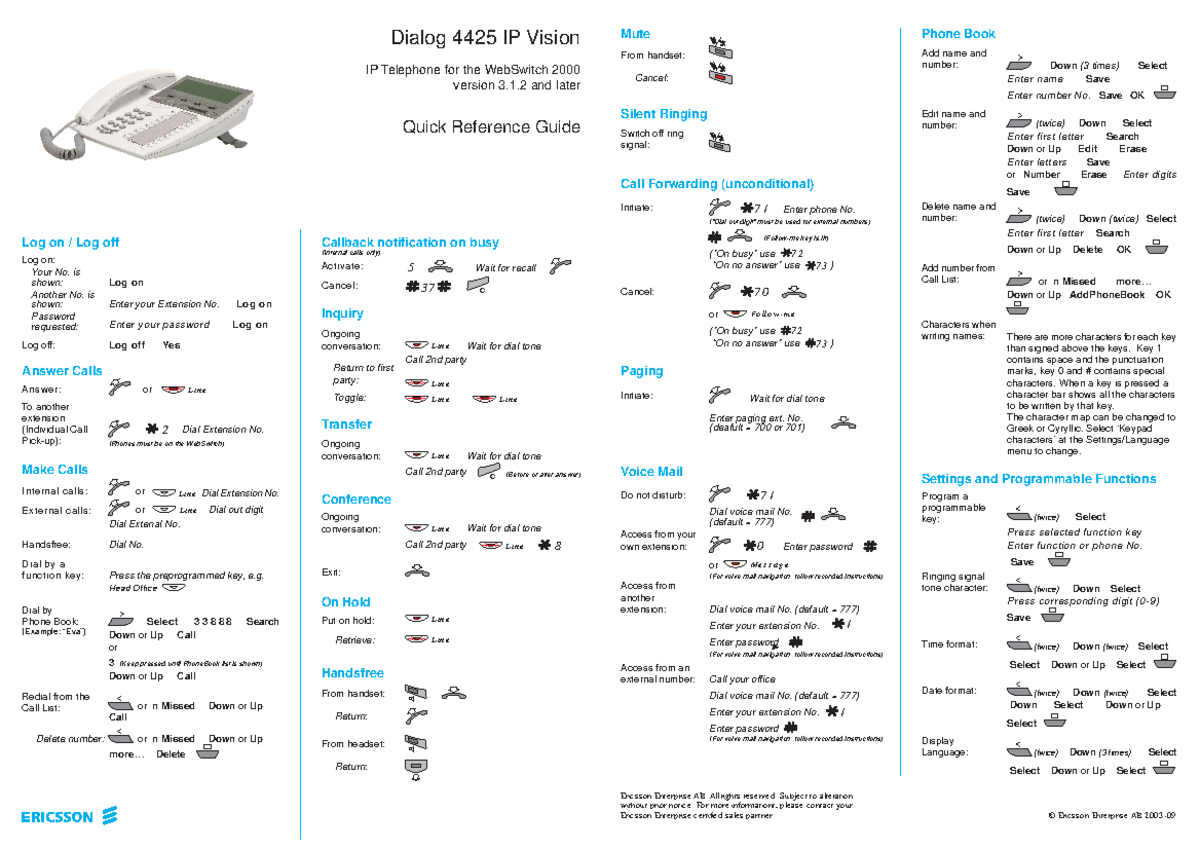 4425-Web Switch - telecomunicaciones - Dialog 4425 IP Vision IP ...