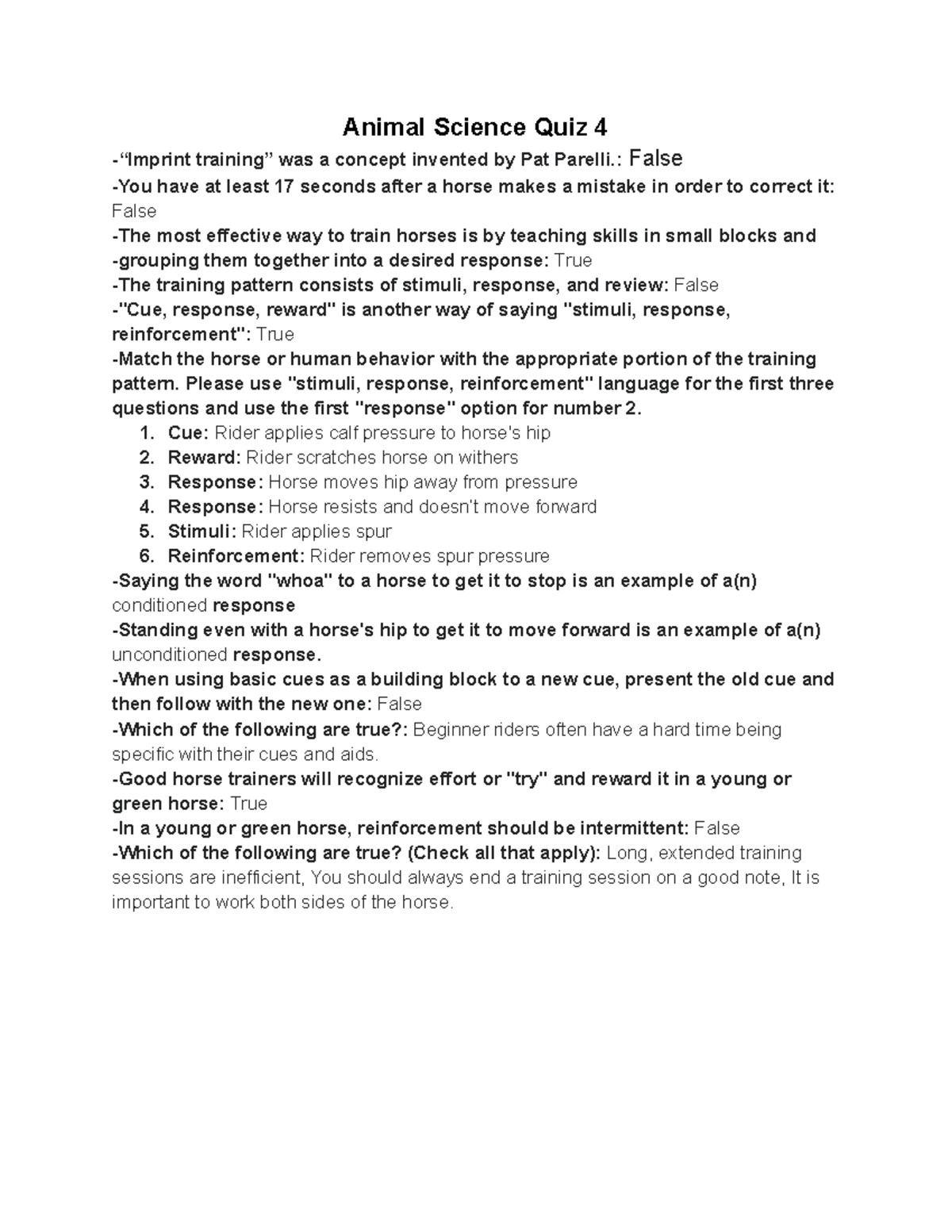 Animal Science Quiz 4 You can use this to study for your quiz As a