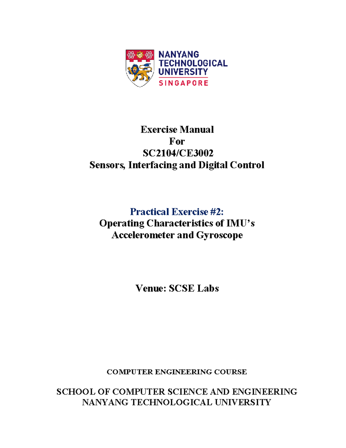 SC2104 CE3002 - Ex #2 - Exercise Manual For SC2104/CE Sensors ...