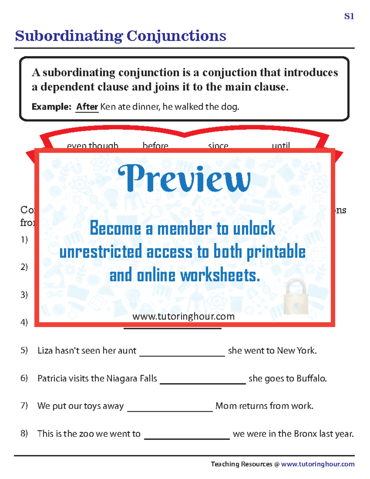 Subordinatingconjunctionswmrr Subordinating Conjunctions S Teaching