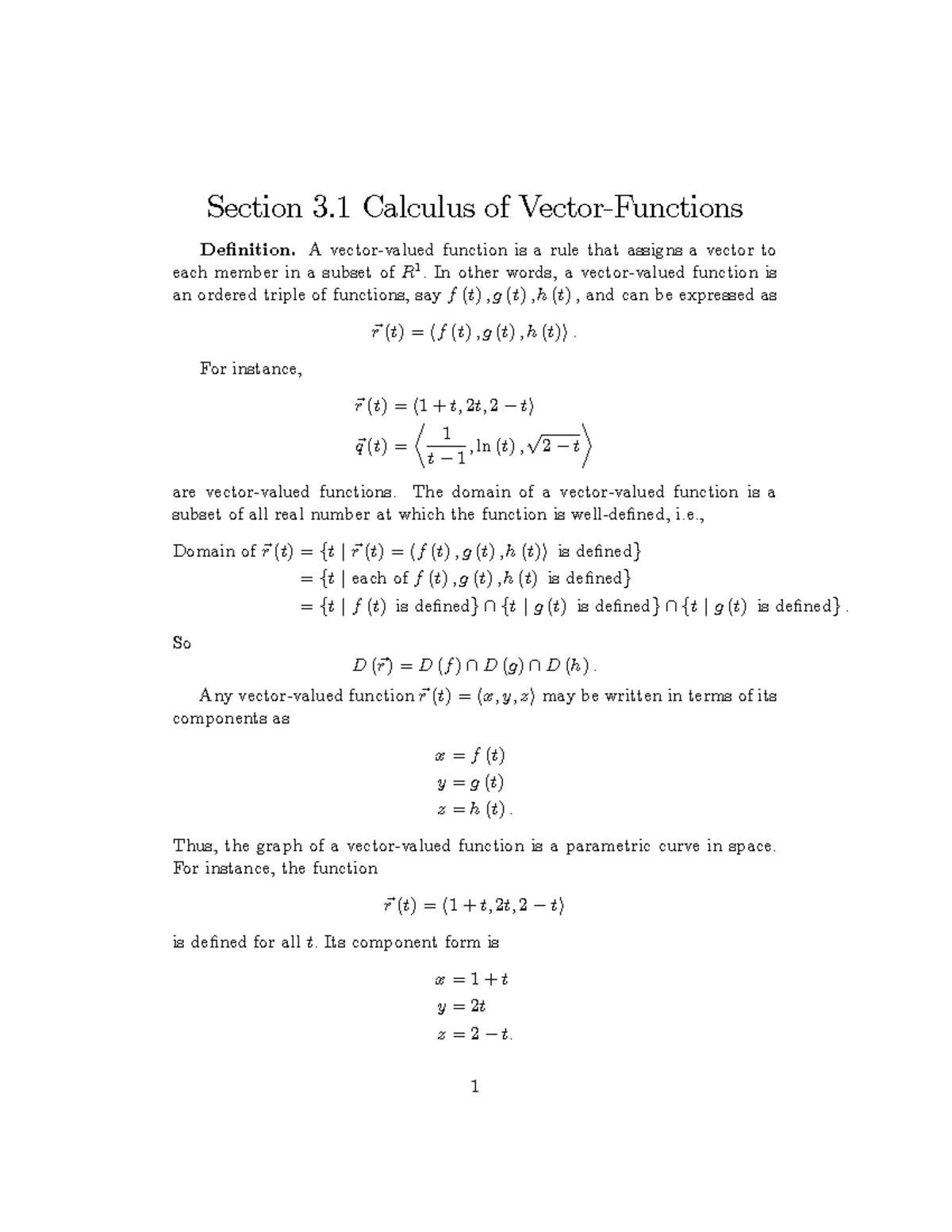 Week 2vector Functions Studocu