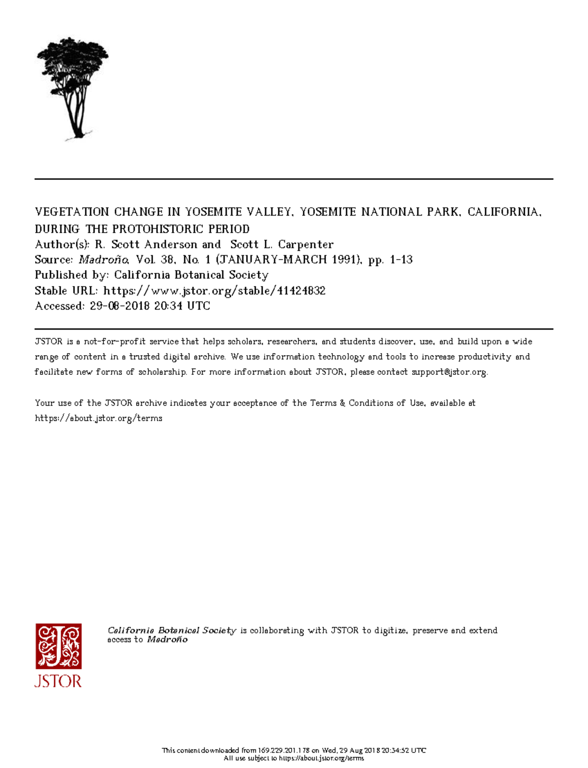 Anderson+and+Carpenter+1991 VEGETATION CHANGE IN YOSEMITE VALLEY