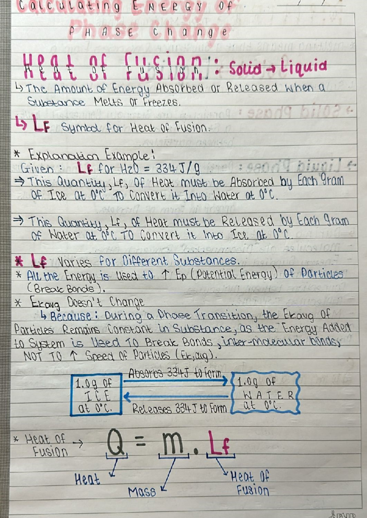 Physics 133 notes - calculating of PHASEChange n Solid Liquid The ...