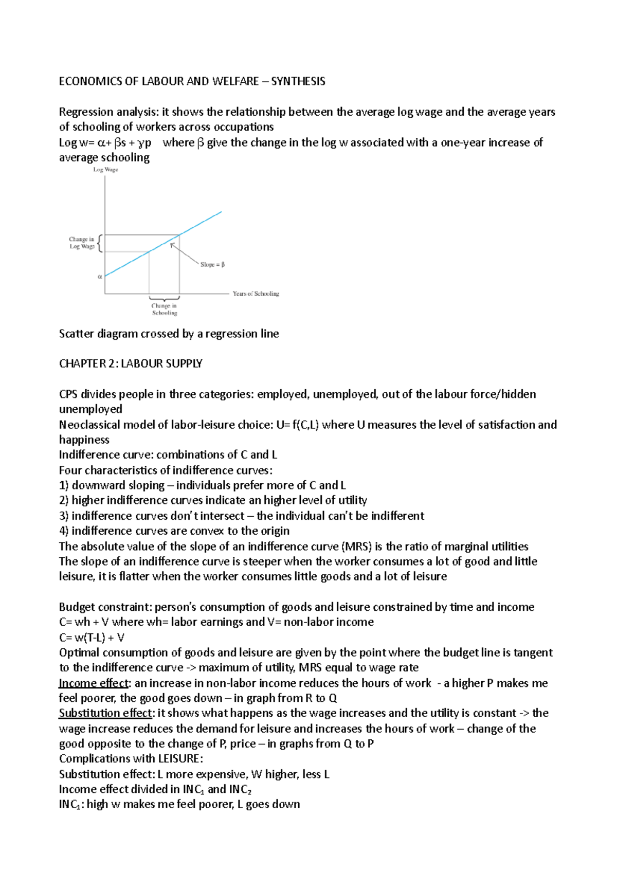 Summary - Appunti di lezioni - ECONOMICS OF LABOUR AND WELFARE ...