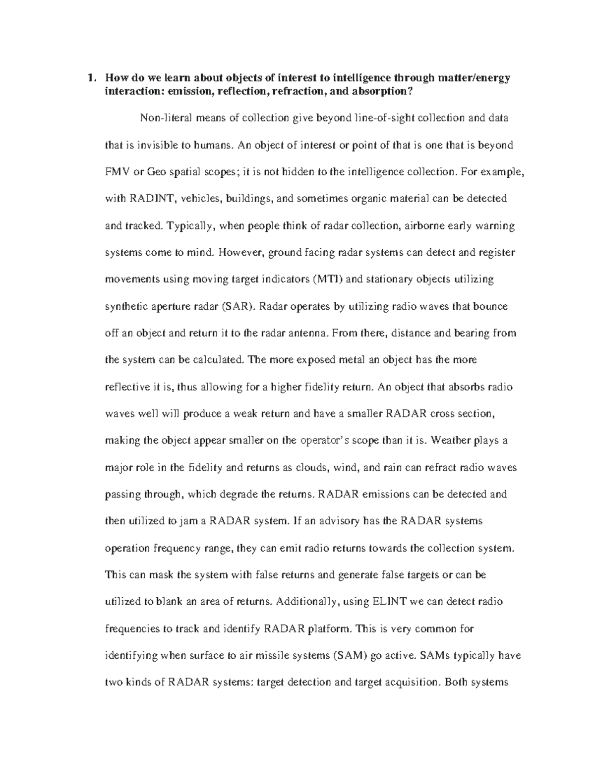 Week 4 Questions - How do we learn about objects of interest to ...