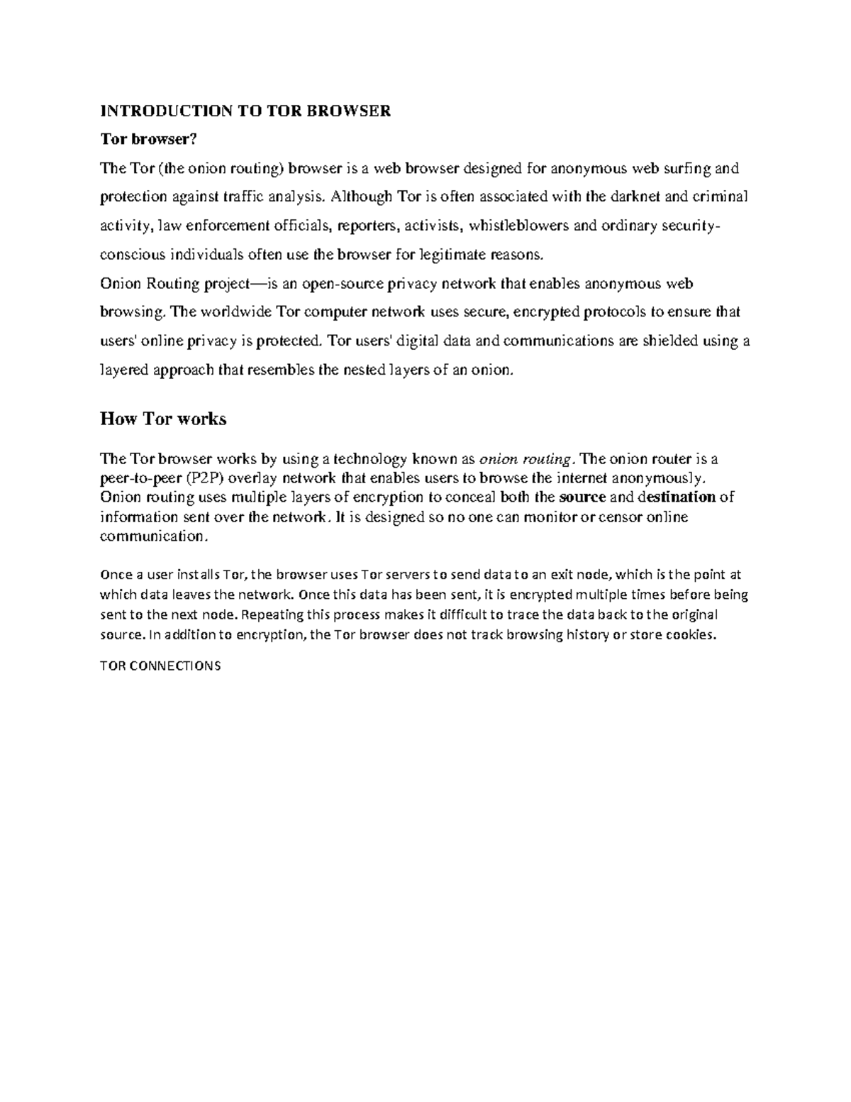 Introduction TO TOR Browser - INTRODUCTION TO TOR BROWSER Tor browser ...