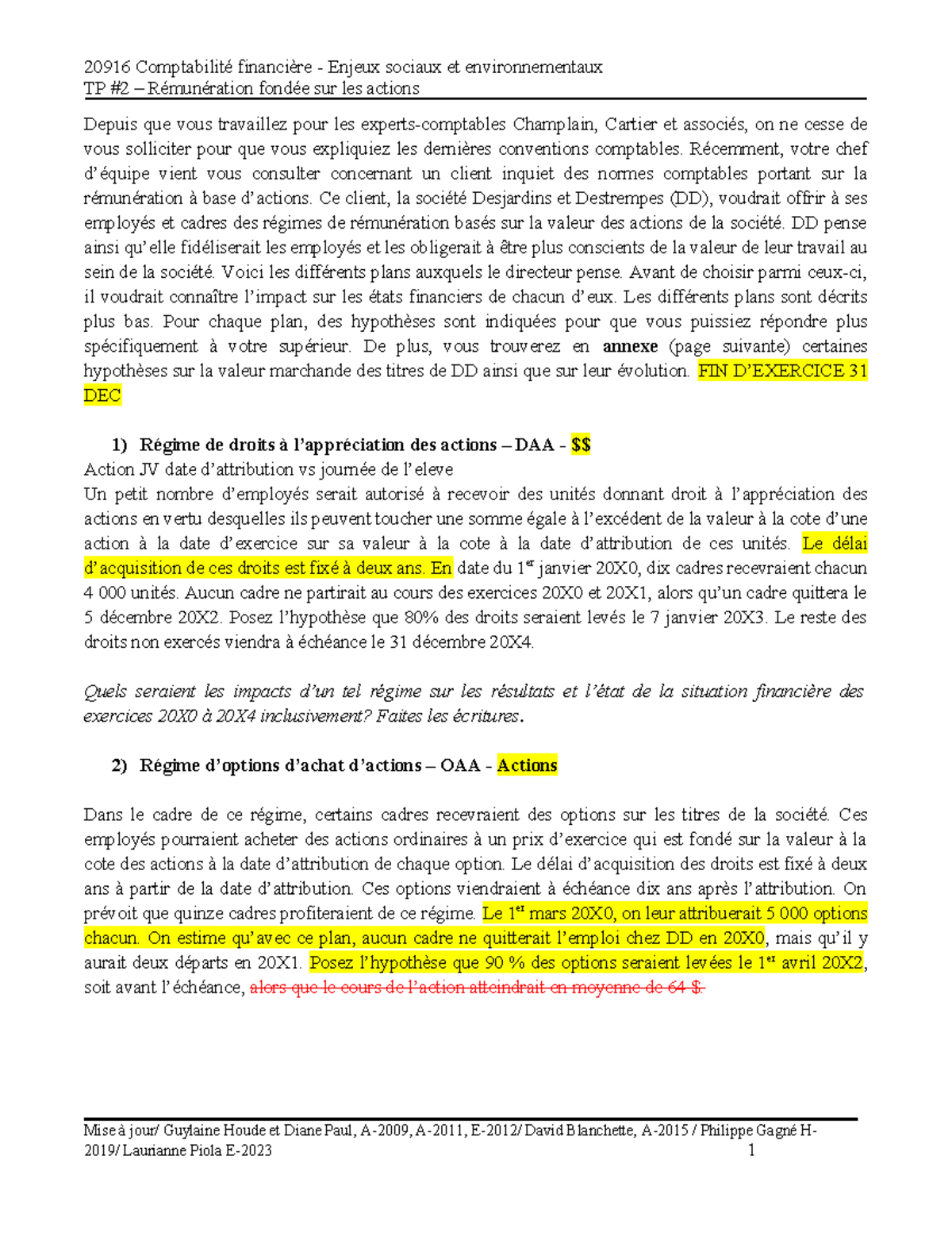 20916- TP2 RFA-Énoncé E2023 - 20916 Comptabilité financière - Enjeux ...