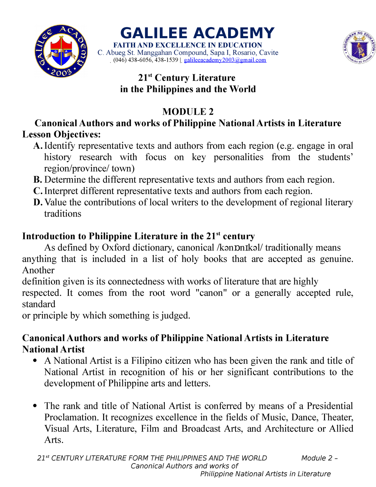 Canonical Authors In Philippine Literature And Their Famous Works ...