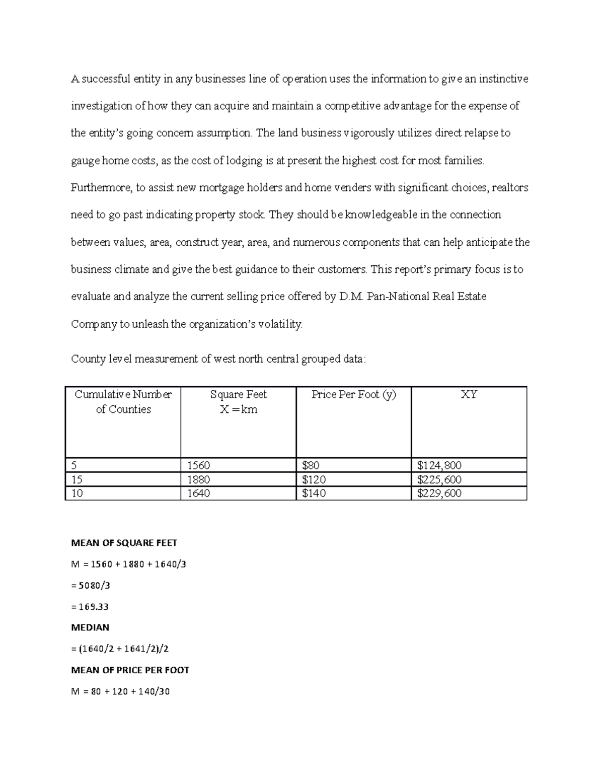 Math project 1 - A successful entity in any businesses line of ...