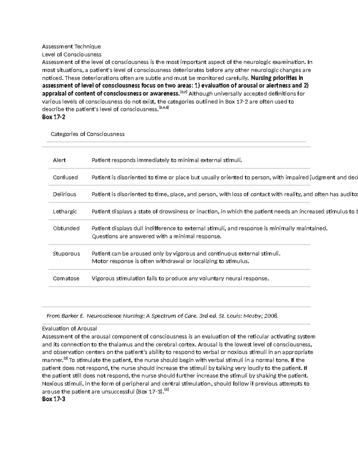 LOC - Assessment Technique - Assessment Technique Level of ...