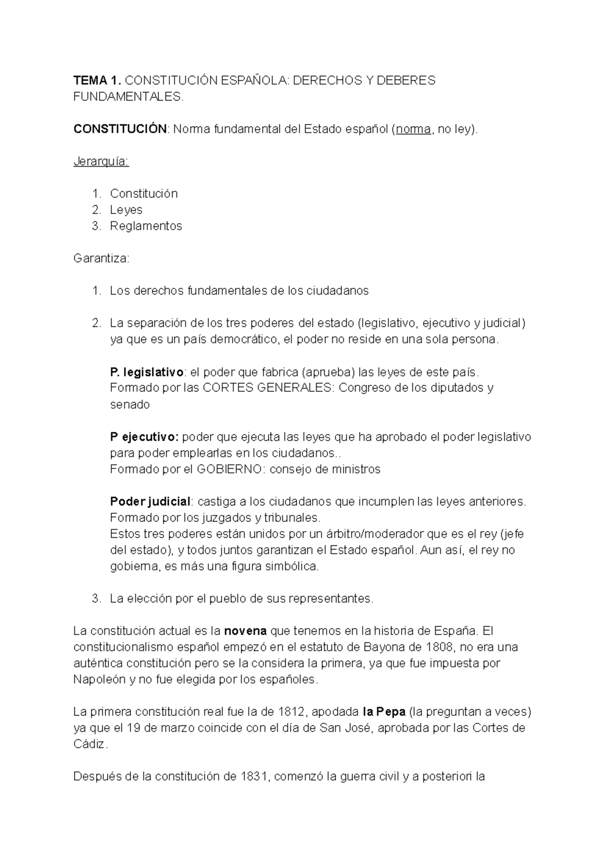 Constitución Tema 1 ConstituciÓn EspaÑola Derechos Y Deberes Fundamentales ConstituciÓn 6664