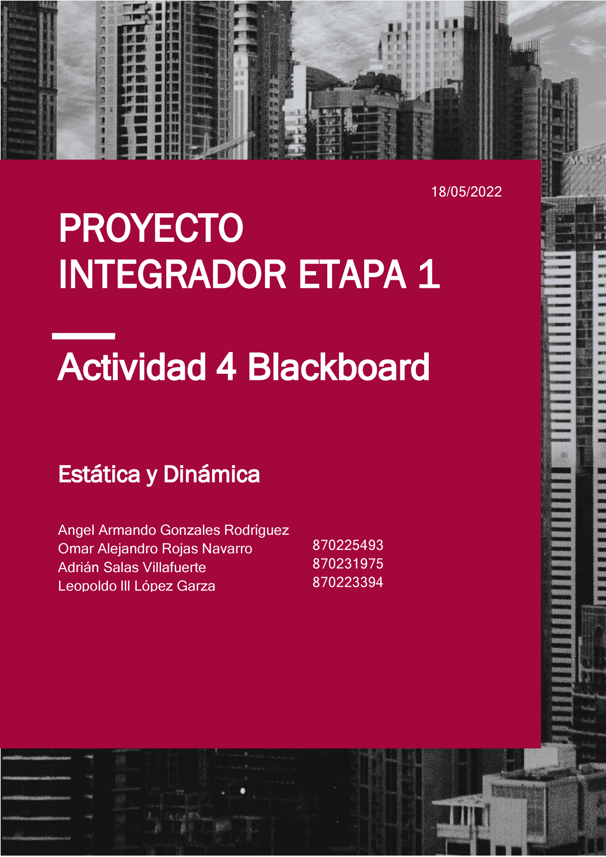 Proyecto Etapa 3 - Blackboard - ####### 1 Actividad 4 Blackboard ...