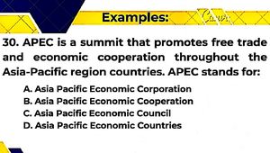 MATH936 139 - Udjx - Examples: 30. APEC is a summit that promotes free ...