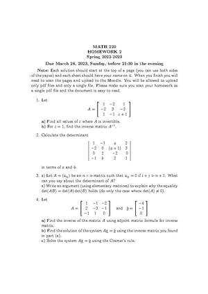 220Week1Notes - UgaBuga - Linear Algebra - Studocu