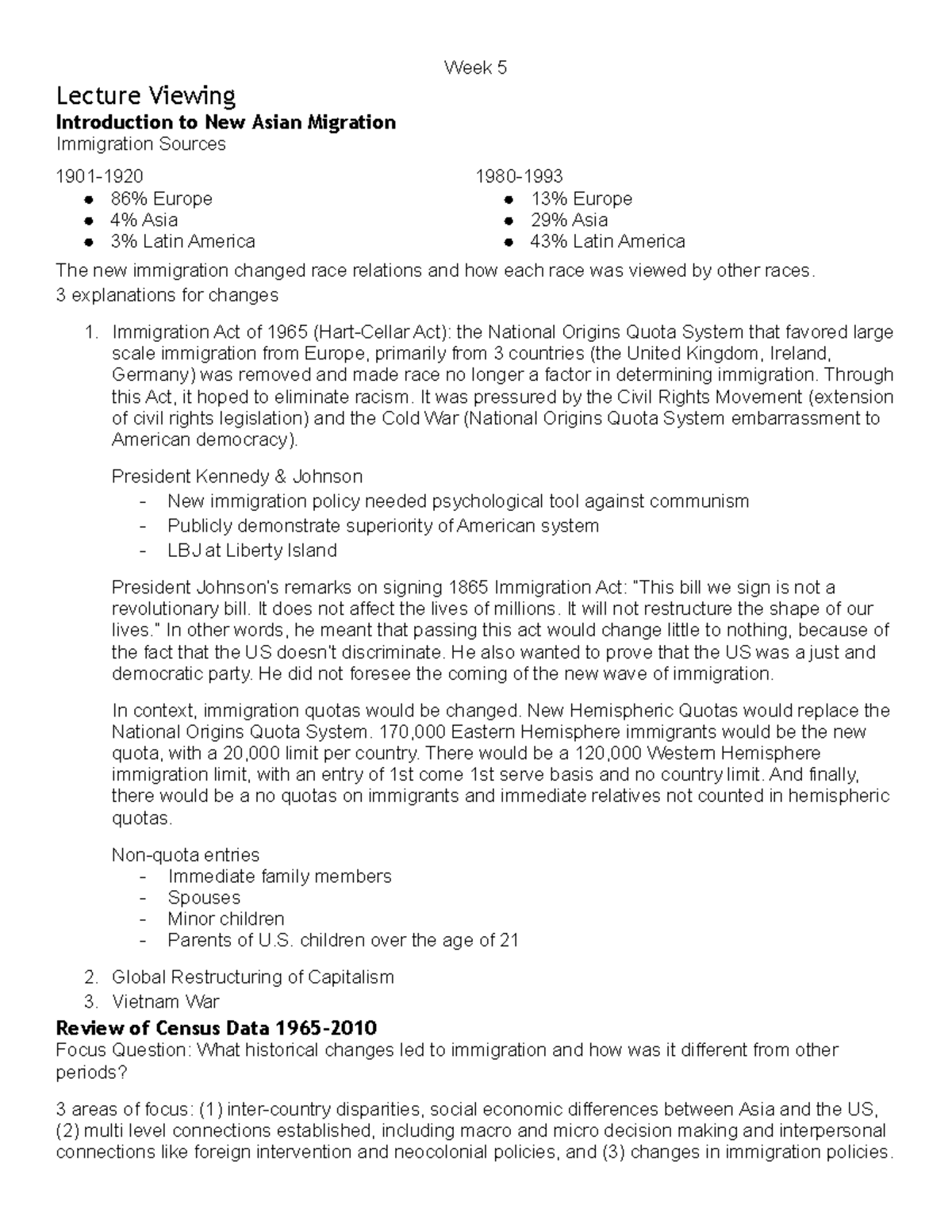 Week 3 notes - Dong - Week 5 Lecture Viewing Introduction to New Asian ...