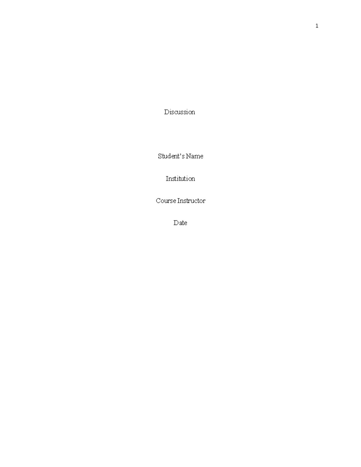 64736 1 page - Microeconomics - 1 Discussion Student’s Name Institution ...